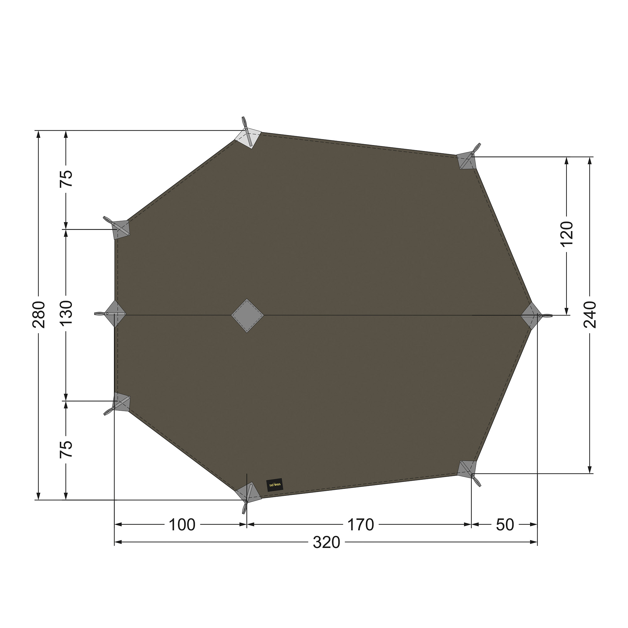 Tatonka Tarp Wing 3 LT stone grey olive grau Tarps - Detailansicht Tatonka Tarp Wing 3 LT stone grey olive grau Tarps - Detailansicht