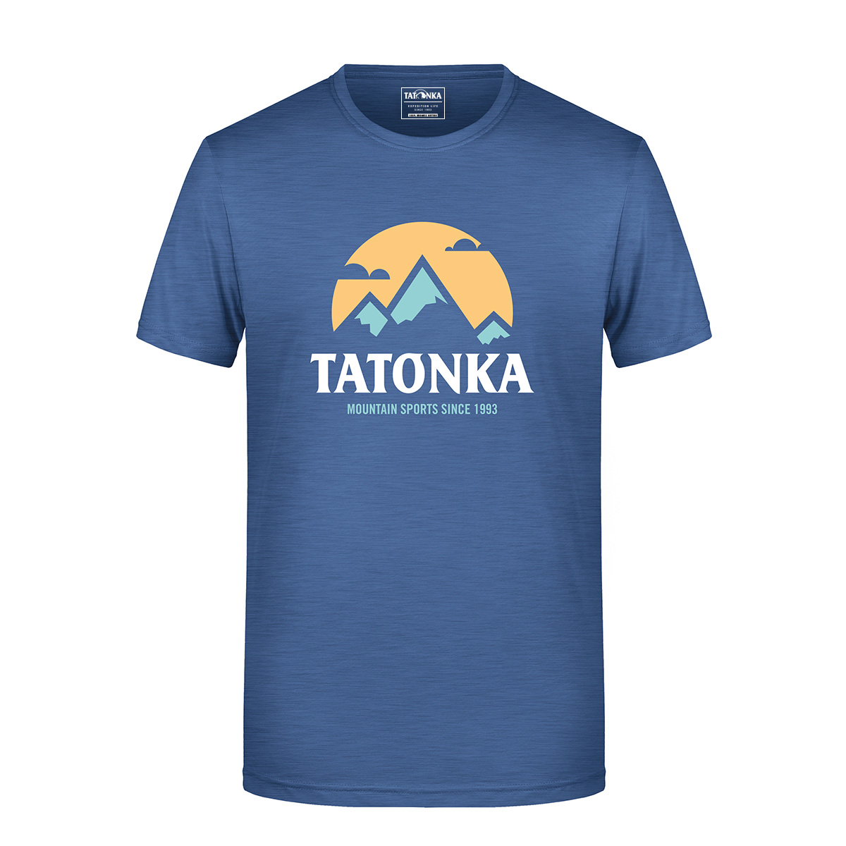 Tatonka Mountain T-Shirt Men light denim melange T-Shirts - Ansicht seitlich-vorne Bekleidung, T-shirt, Hemd, Tatonka Mountain T-Shirt Men light denim melange T-Shirts - Ansicht seitlich-vorne