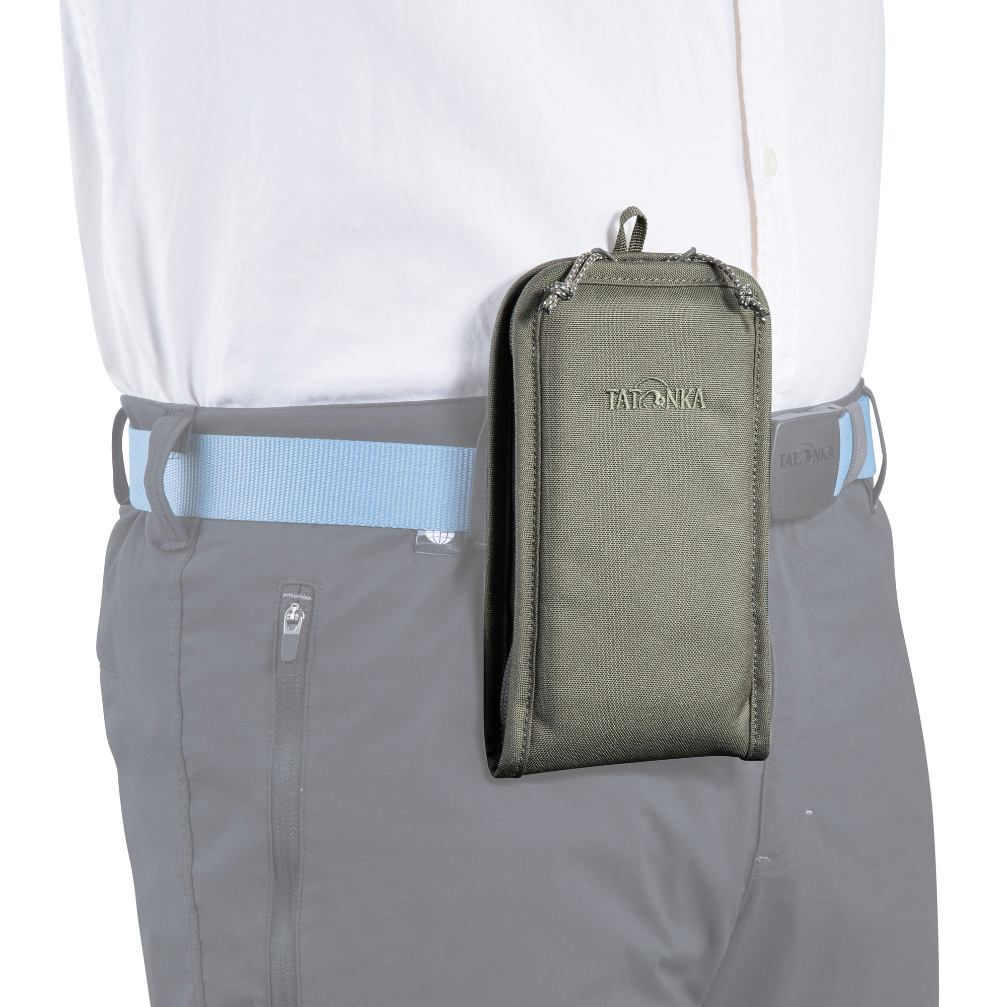 taschenhalter, gürteltasche, taktische tasche, wandern, olivgrün, Tatonka Smartphone Pouch 6,9" BC stone grey olive grau - Detailansicht