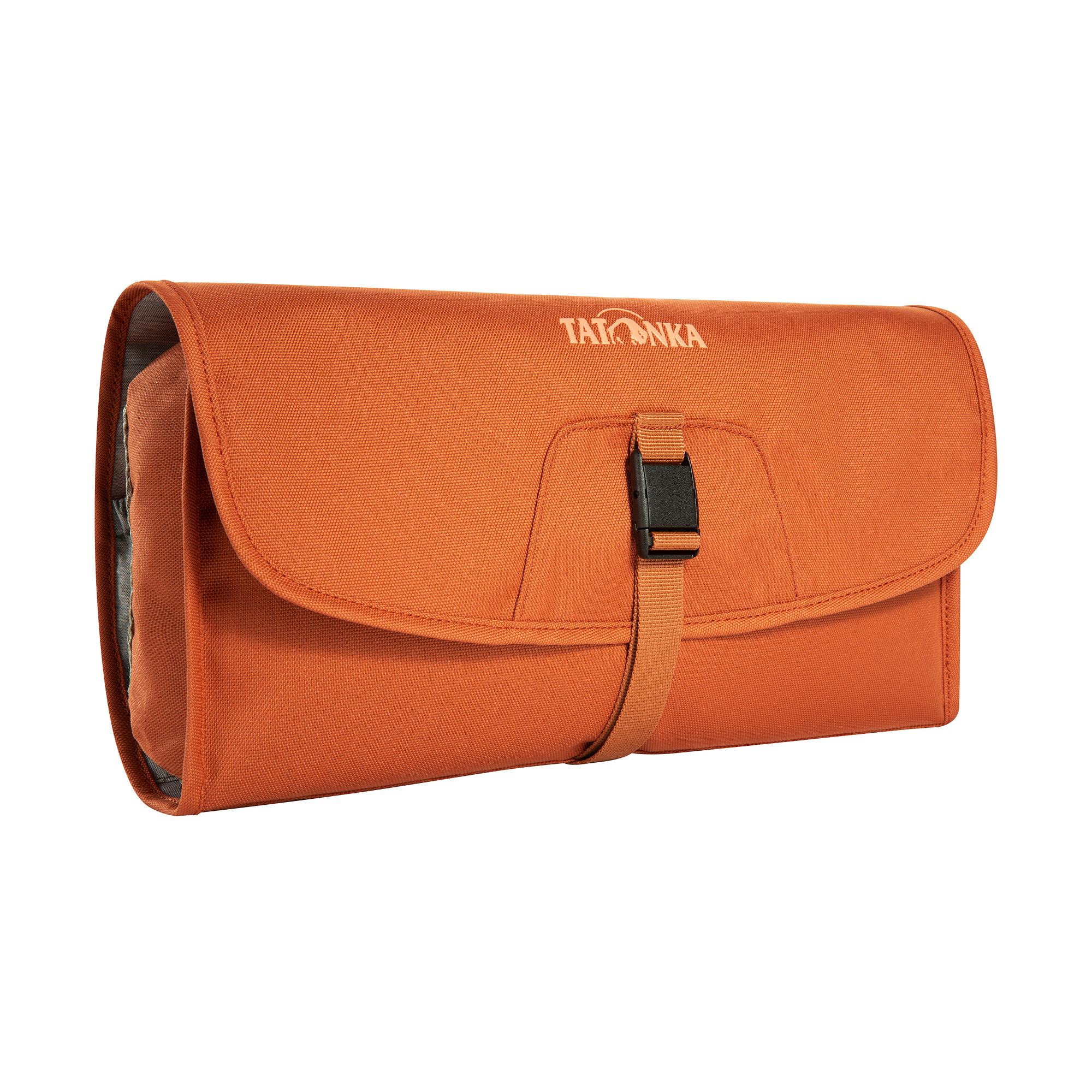 Zubehor, Tasche, Handtasche, Tatonka Travelcare red earth braun Kulturbeutel - Ansicht seitlich-vorne