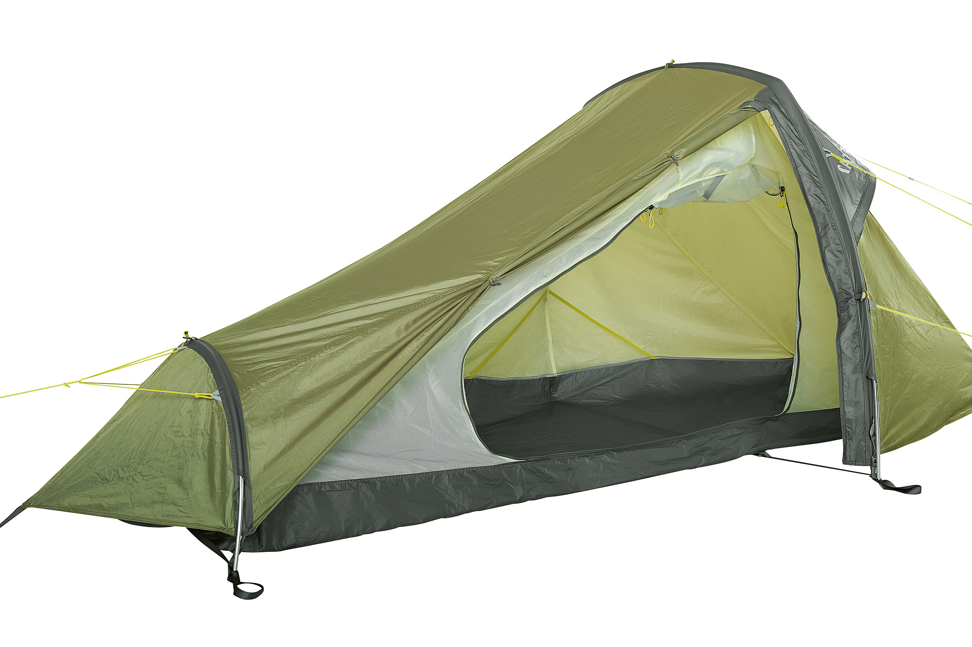 Tatonka Koli light olive grün 1-Personen-Zelte - Detailansicht Zelt, Campen, Zelt in den Bergen, Natur, Draußen, Tatonka Koli light olive grün 1-Personen-Zelte - Detailansicht