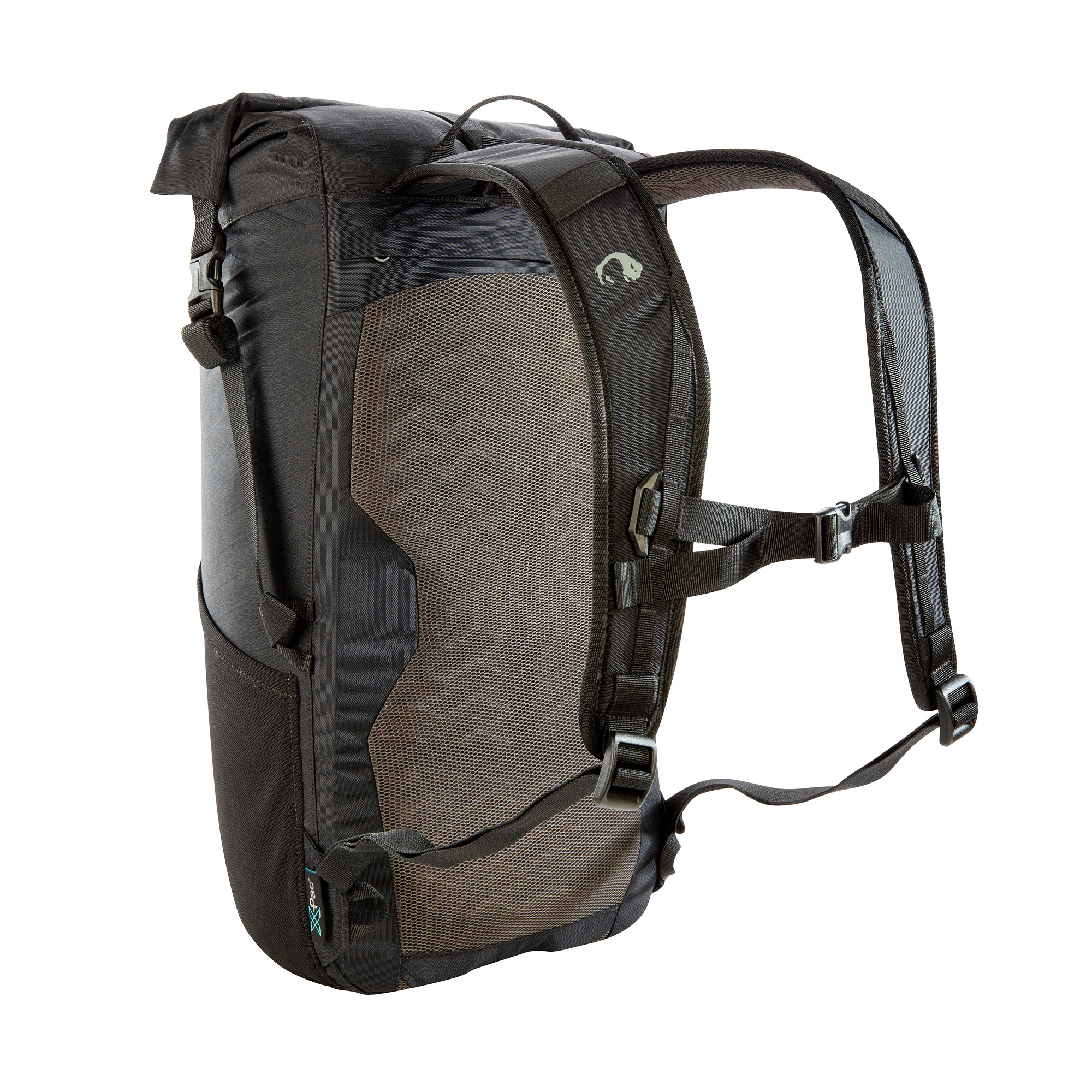 Tasche, Rucksack, Tatonka Rapid Rolltop 25 WP black schwarz Tagesrucksäcke - Ansicht seitlich-hinten