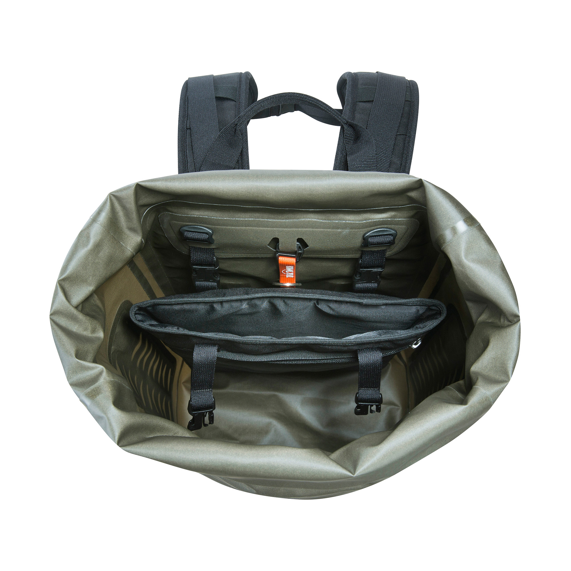 Tasche, Rucksack, Tatonka Commuter Rolltop 25 WP stone grey olive grau Tagesrucksäcke - Detailansicht