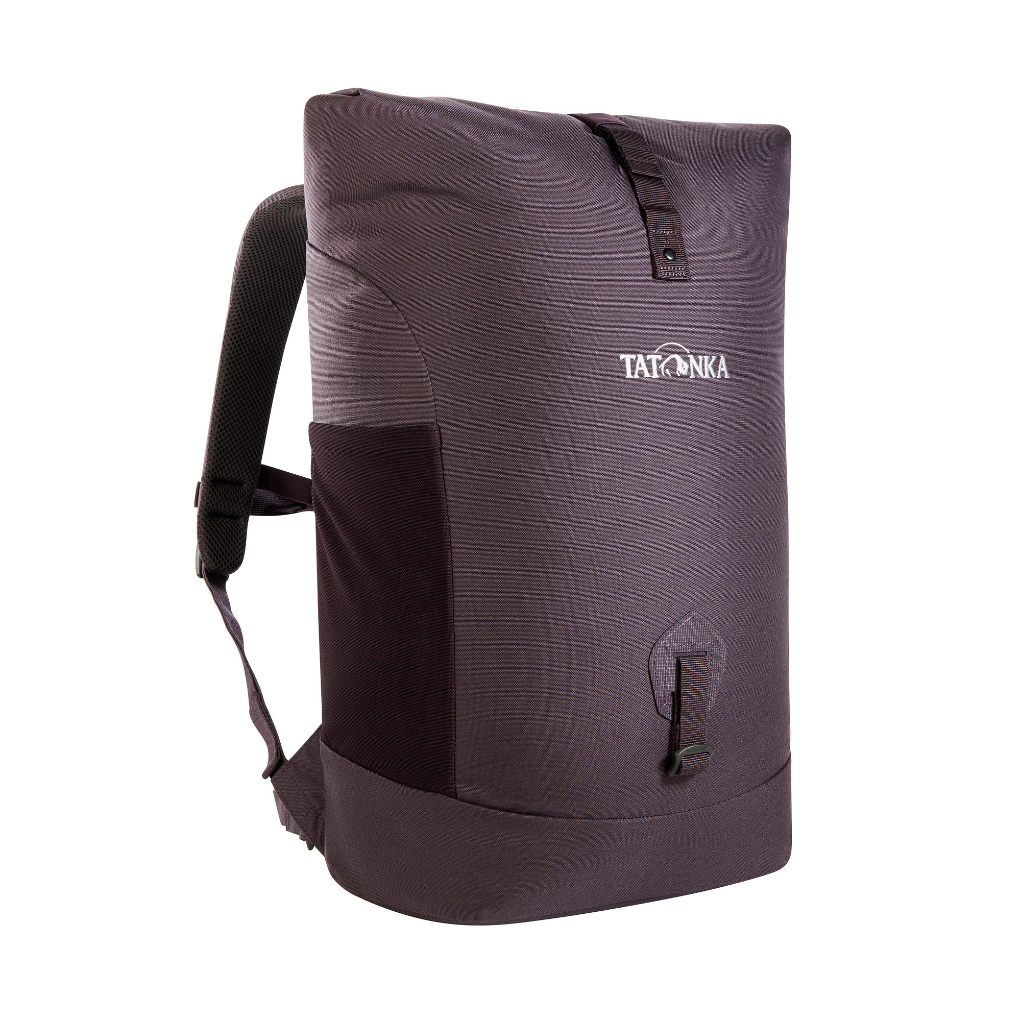 Tatonka Grip Rolltop Pack 25 midnight plum lila Tagesrucksäcke - Ansicht seitlich-vorne Tasche, Rucksack, Tatonka Grip Rolltop Pack 25 midnight plum lila Tagesrucksäcke - Ansicht seitlich-vorne