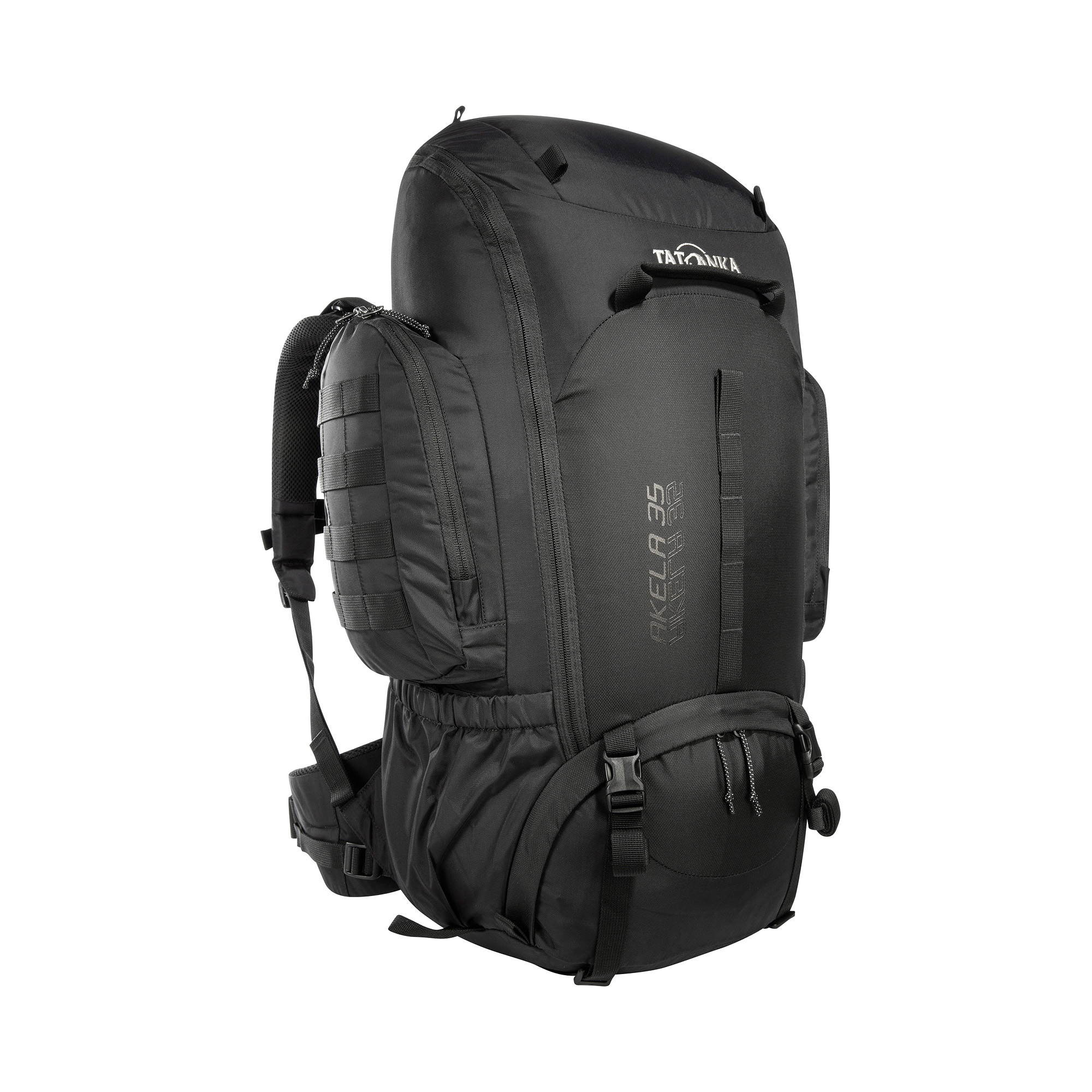 Tatonka Akela 35 black schwarz Trekkingrucksäcke - Ansicht seitlich-vorne Tasche, Rucksack, Tatonka Akela 35 black schwarz Trekkingrucksäcke - Ansicht seitlich-vorne