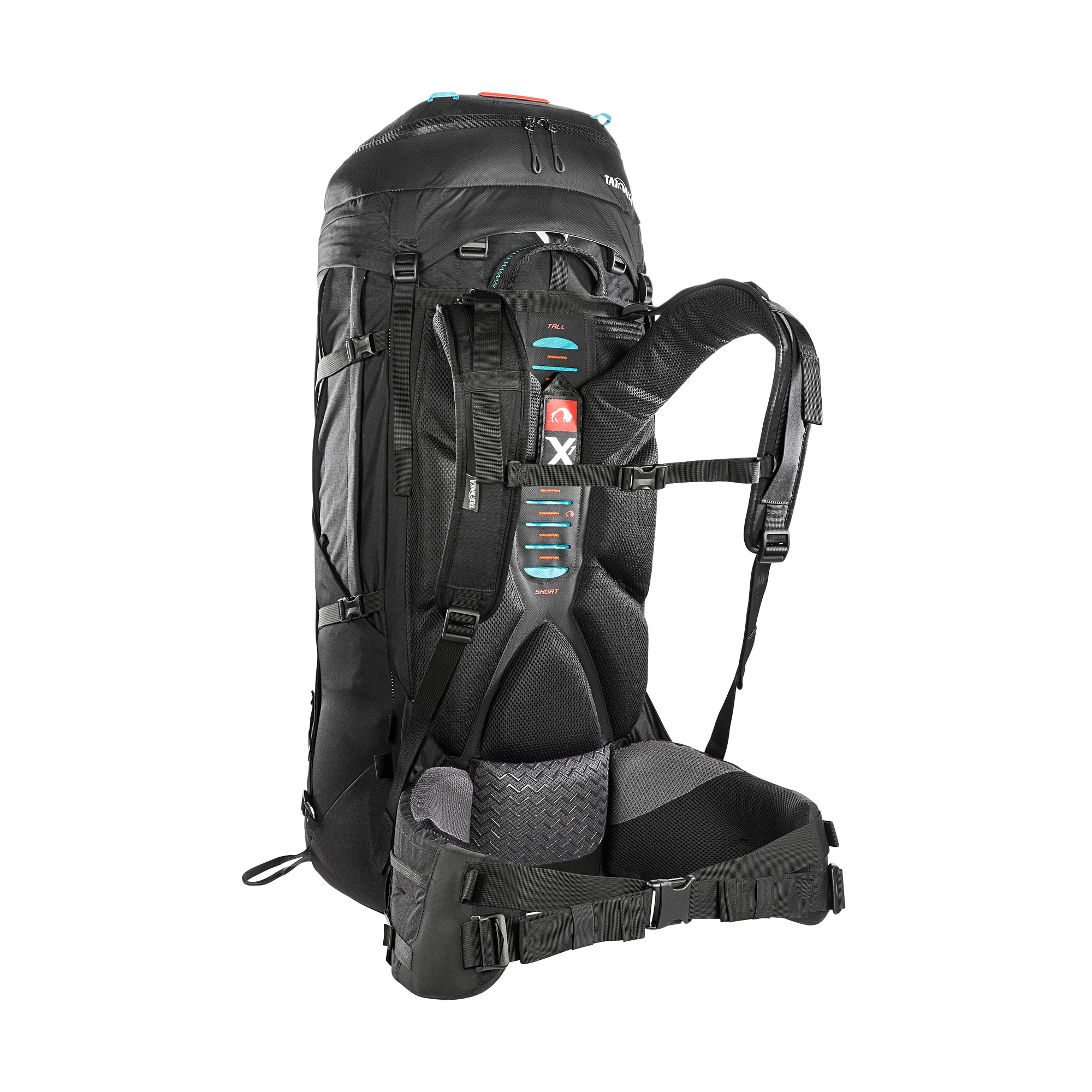 Tatonka Yukon X1 75+10 black schwarz Trekkingrucksäcke - Ansicht seitlich-hinten Tasche, Rucksack, Tatonka Yukon X1 75+10 black schwarz Trekkingrucksäcke - Ansicht seitlich-hinten