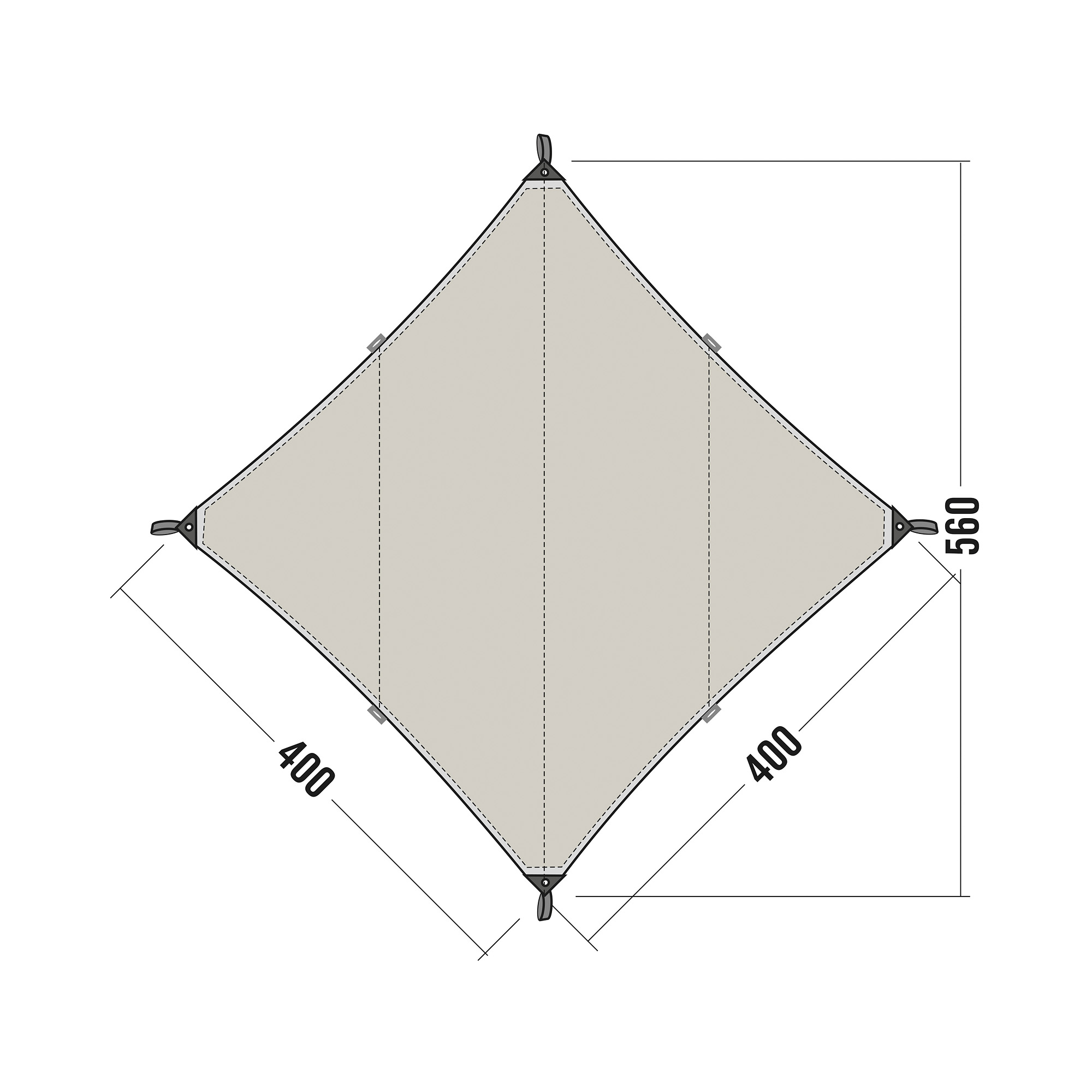 Tatonka Tarp 3 TC sand beige braun Tarps - Detailansicht Zelt, Tatonka Tarp 3 TC sand beige braun Tarps - Detailansicht