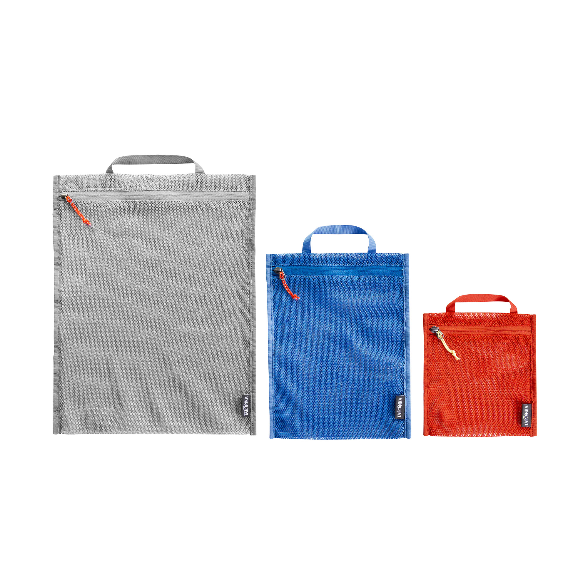 Tatonka Mesh Pocket Set III assorted silber Rucksack-Zubehör - Ansicht seitlich-vorne Tasche, Zubehör, Handtasche, Erste Hilfe, Tatonka Mesh Pocket Set III assorted silber Rucksack-Zubehör - Ansicht seitlich-vorne