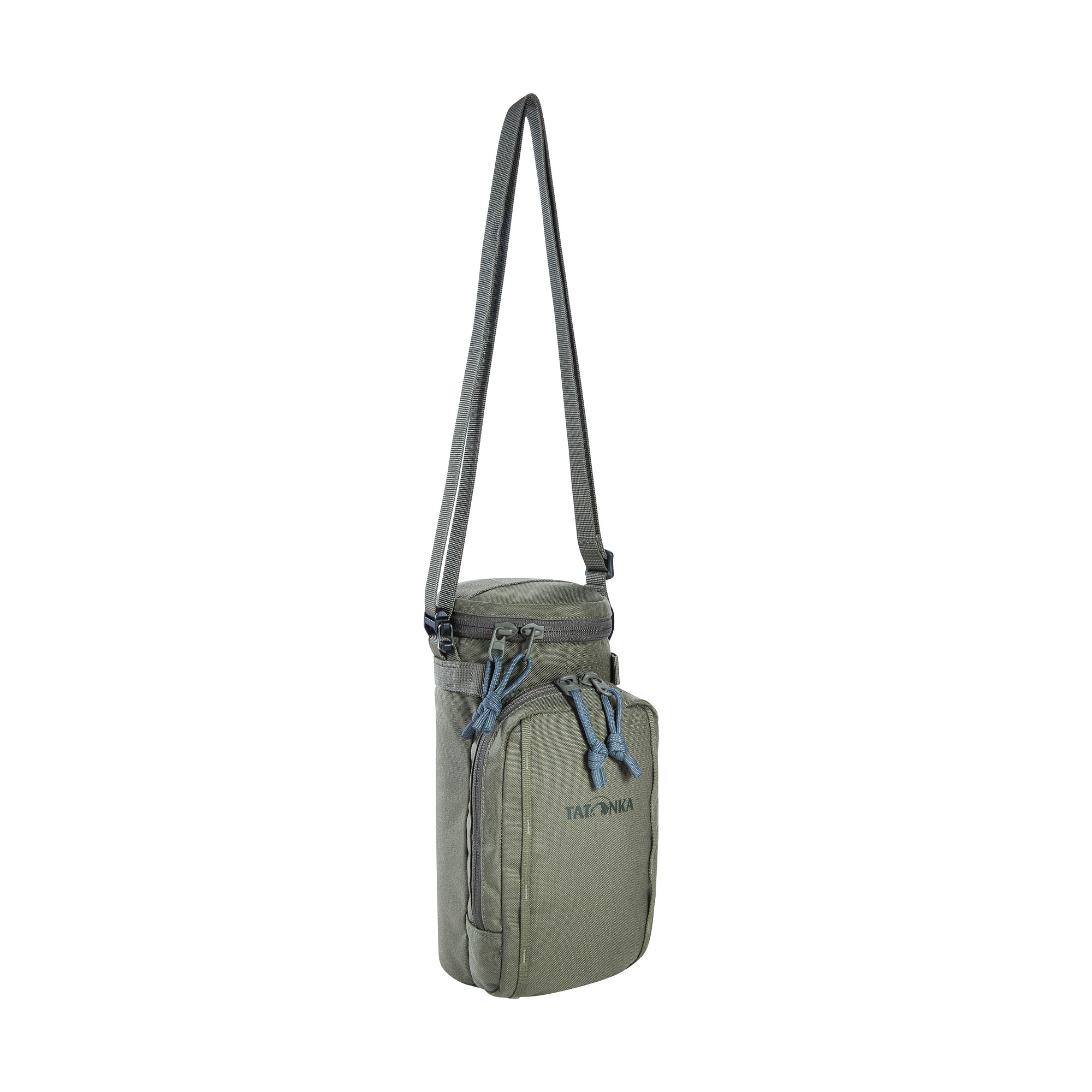 Zubehor, Tasche, Handtasche, Tatonka Bottle Pouch 1l BC stone grey olive grau Kühltaschen - Ansicht seitlich-vorne