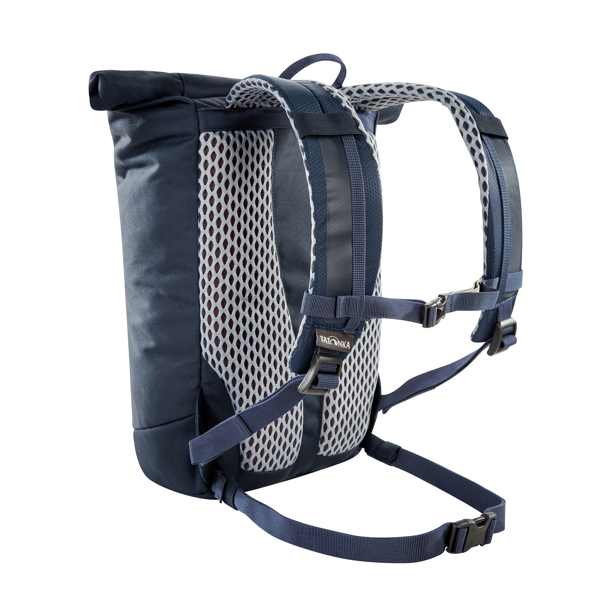 Tasche, Rucksack, Tatonka Rolltop Pack JR 14 navy blau Kinderrucksäcke - Ansicht seitlich-hinten