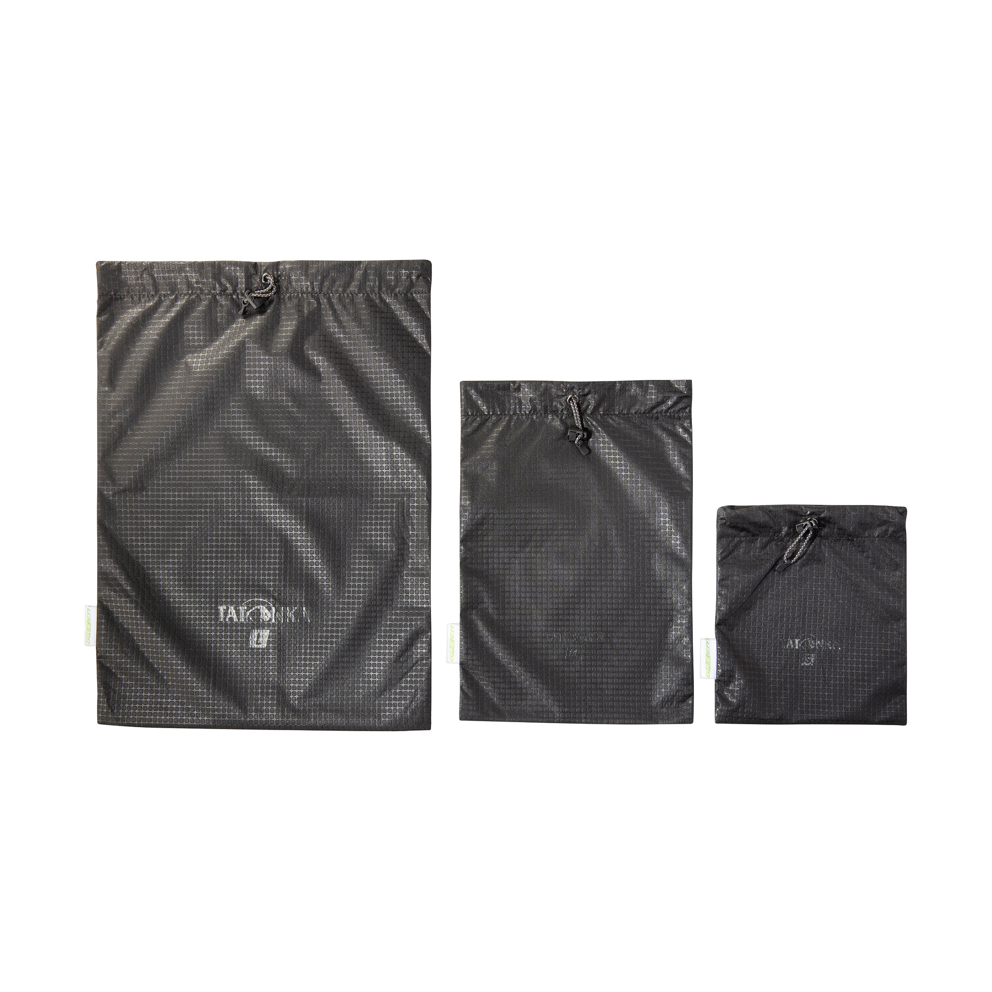 Tatonka Stuff Sack Set III black schwarz Reisezubehör - Ansicht seitlich-vorne Tasche, Kleidung, Kurze Hosen, Zubehör, Handtasche, Tatonka Stuff Sack Set III black schwarz Reisezubehör - Ansicht seitlich-vorne