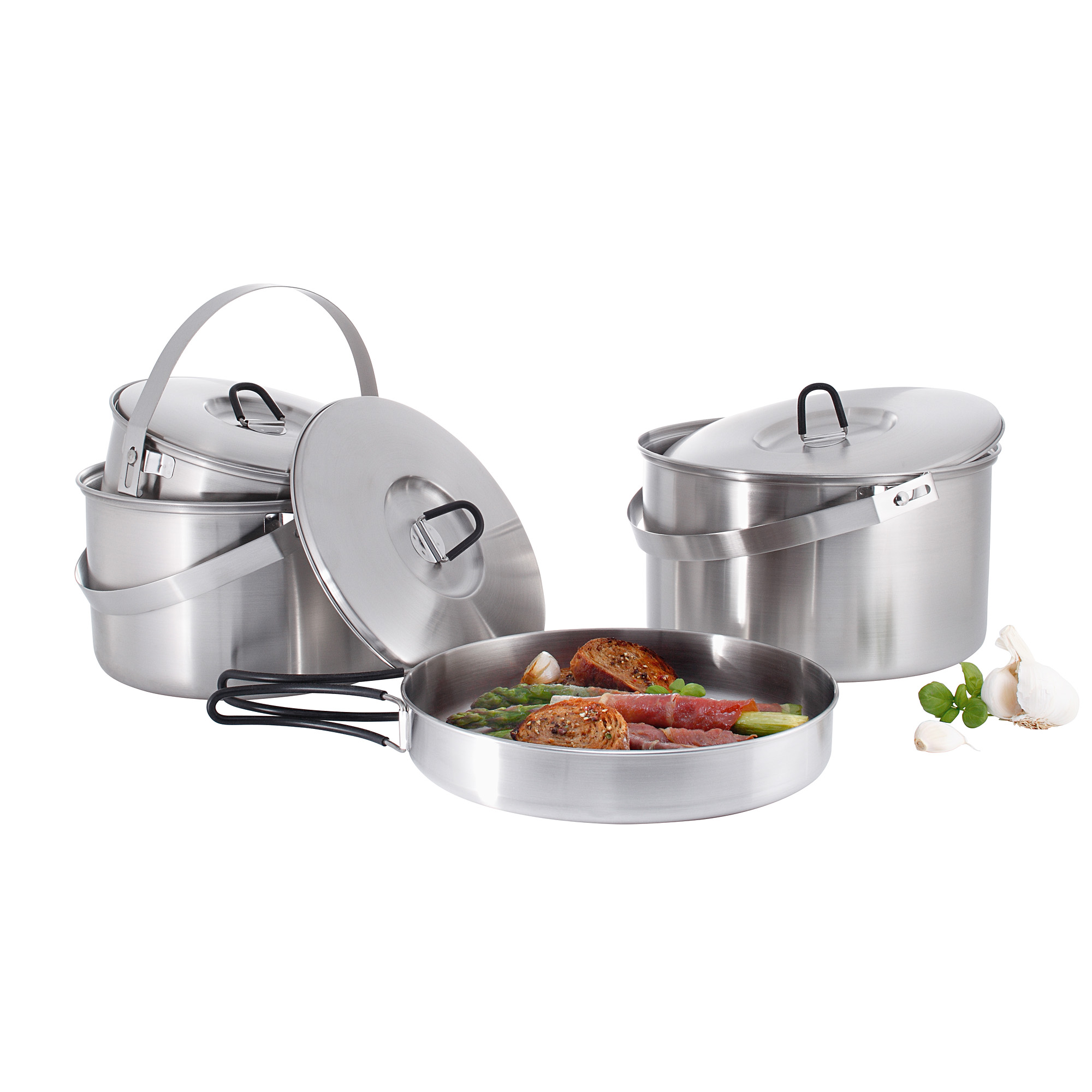 Tatonka Family Cook Set "L" Kochgeschirr - Ansicht seitlich-vorne Essen, Mittagessen, Mahlzeit, Kochgeschirr, Topf, Tatonka Family Cook Set "L" Kochgeschirr - Ansicht seitlich-vorne