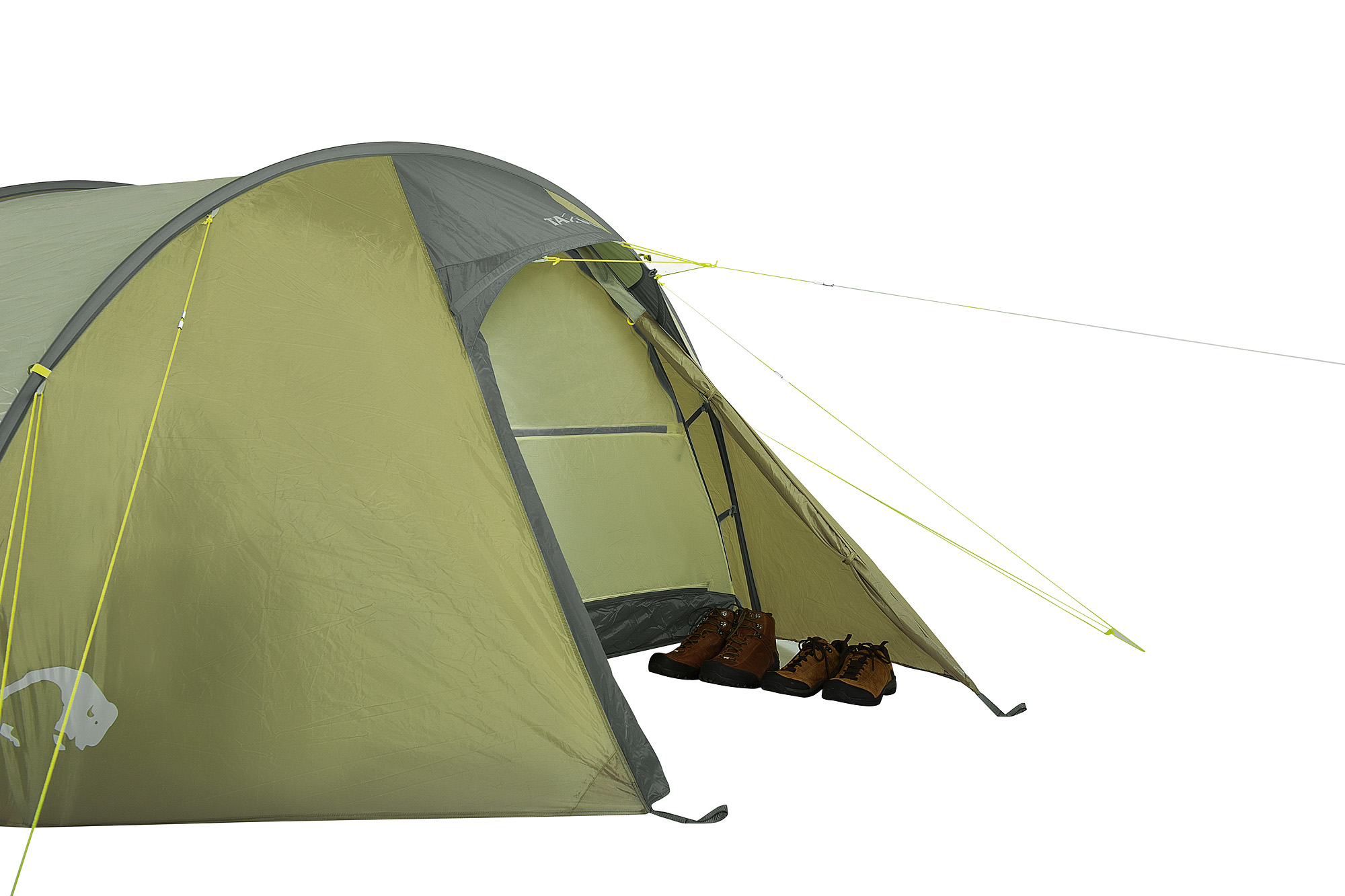 Tatonka Buffin 4 light olive grün 4-Personen-Zelte - Detailansicht Zelt, Campen, Zelt in den Bergen, Natur, Draußen, Tatonka Buffin 4 light olive grün 4-Personen-Zelte - Detailansicht