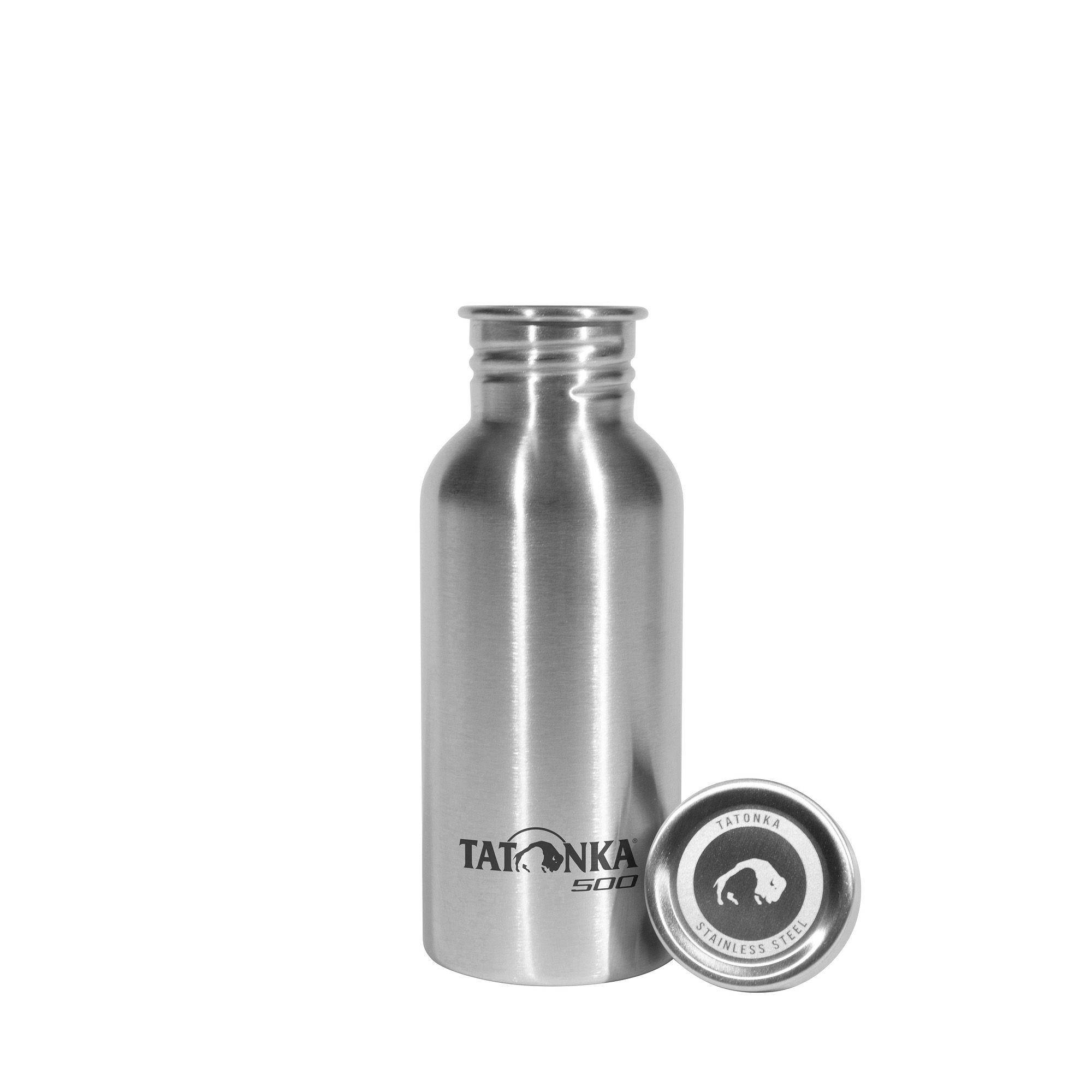 Tatonka Steel Bottle Premium 0,5l Trinkflaschen - Ansicht seitlich-hinten Flasche, Stahl, Tatonka Steel Bottle Premium 0,5l Trinkflaschen - Ansicht seitlich-hinten
