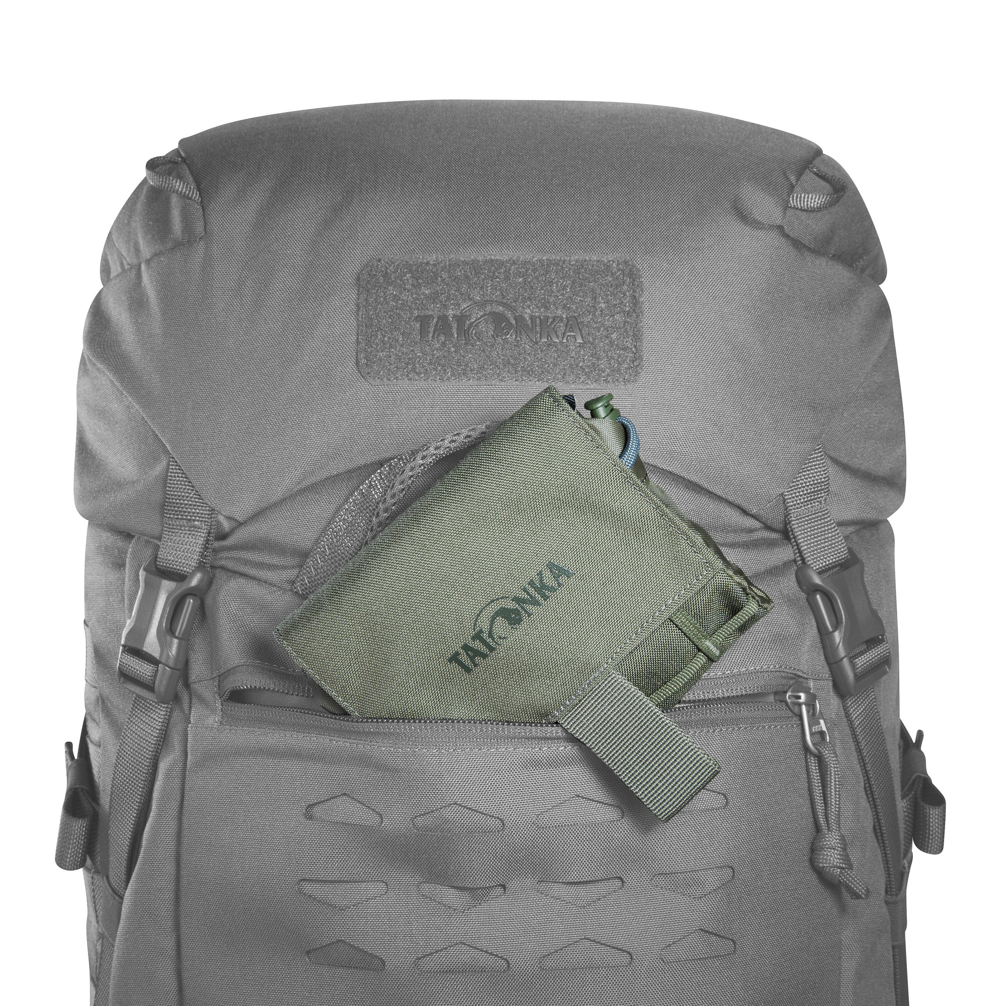 Tasche, Rucksack, Tatonka Dump Pouch BC stone grey olive grau - Detailansicht