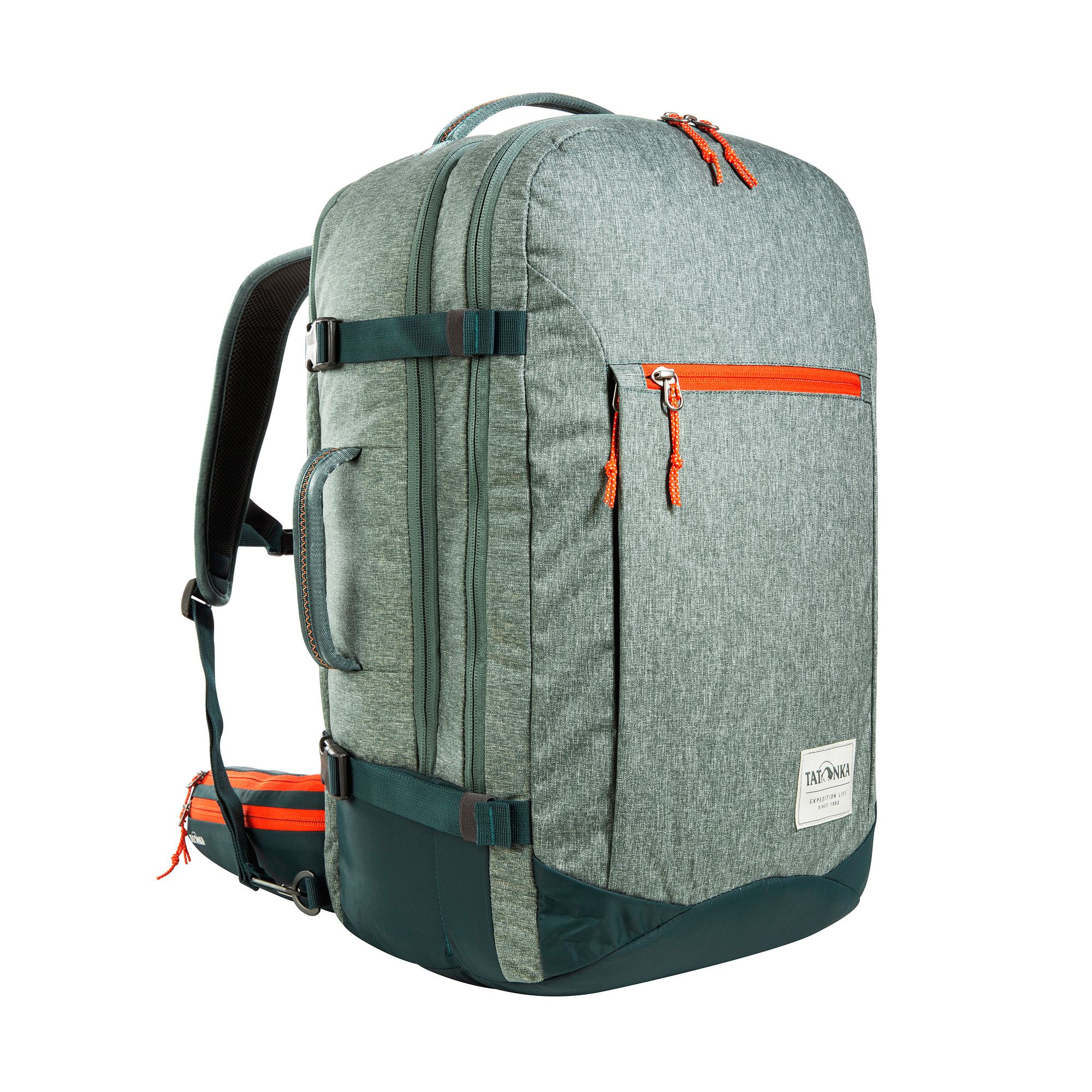 Tatonka Traveller Pack 35 sage green grün Reiserucksäcke - Ansicht seitlich-vorne Tasche, Rucksack, Tatonka Traveller Pack 35 sage green grün Reiserucksäcke - Ansicht seitlich-vorne