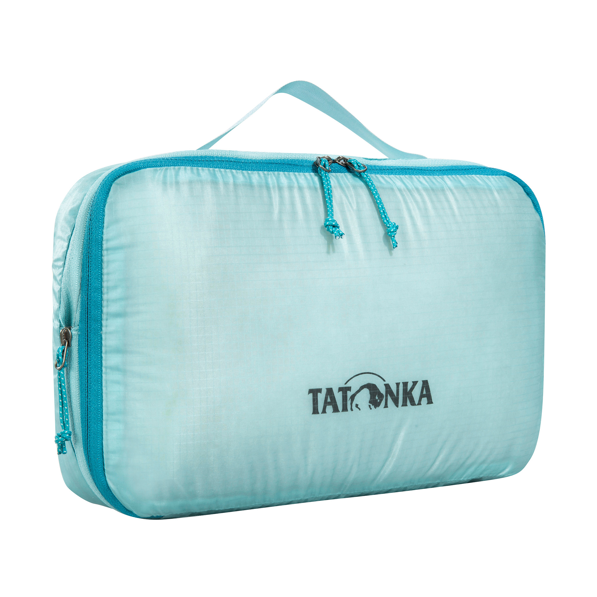 Tatonka SQZY Compression Pouch M light blue blau Reisezubehör - Ansicht seitlich-vorne Tasche, Erste Hilfe, Zubehör, Handtasche, Tatonka SQZY Compression Pouch M light blue blau Reisezubehör - Ansicht seitlich-vorne