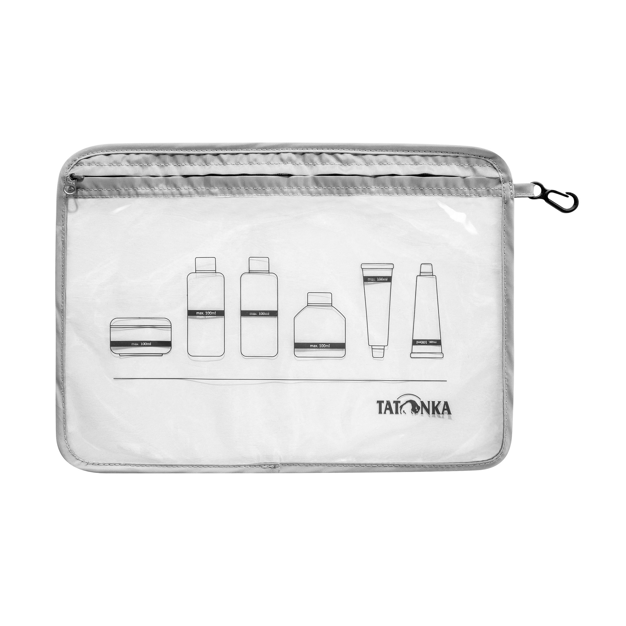Tatonka Zip Flight Bag A4 grey grau Kulturbeutel - Ansicht seitlich-vorne Zubehor, Tasche, Handtasche, Tatonka Zip Flight Bag A4 grey grau Kulturbeutel - Ansicht seitlich-vorne