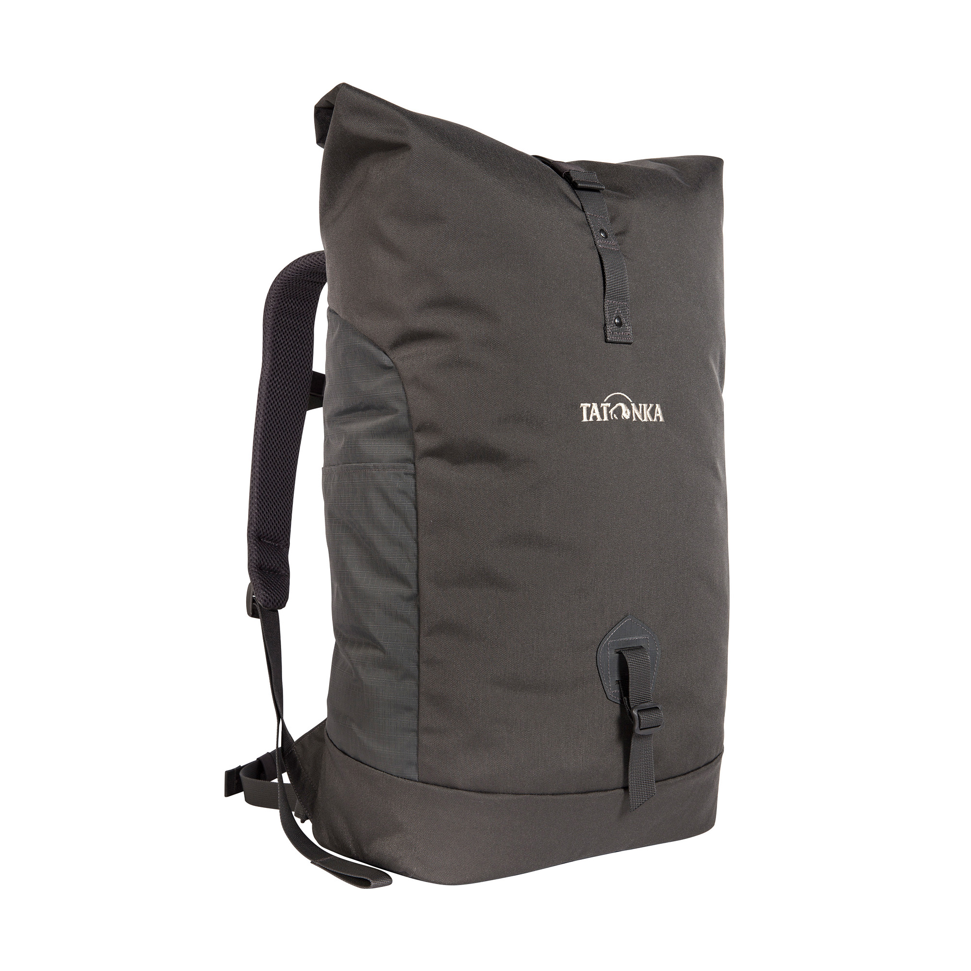 Tatonka Grip Rolltop Pack titan grey grau Tagesrucksäcke - Ansicht seitlich-vorne Tasche, Rucksack, Tatonka Grip Rolltop Pack titan grey grau Tagesrucksäcke - Ansicht seitlich-vorne