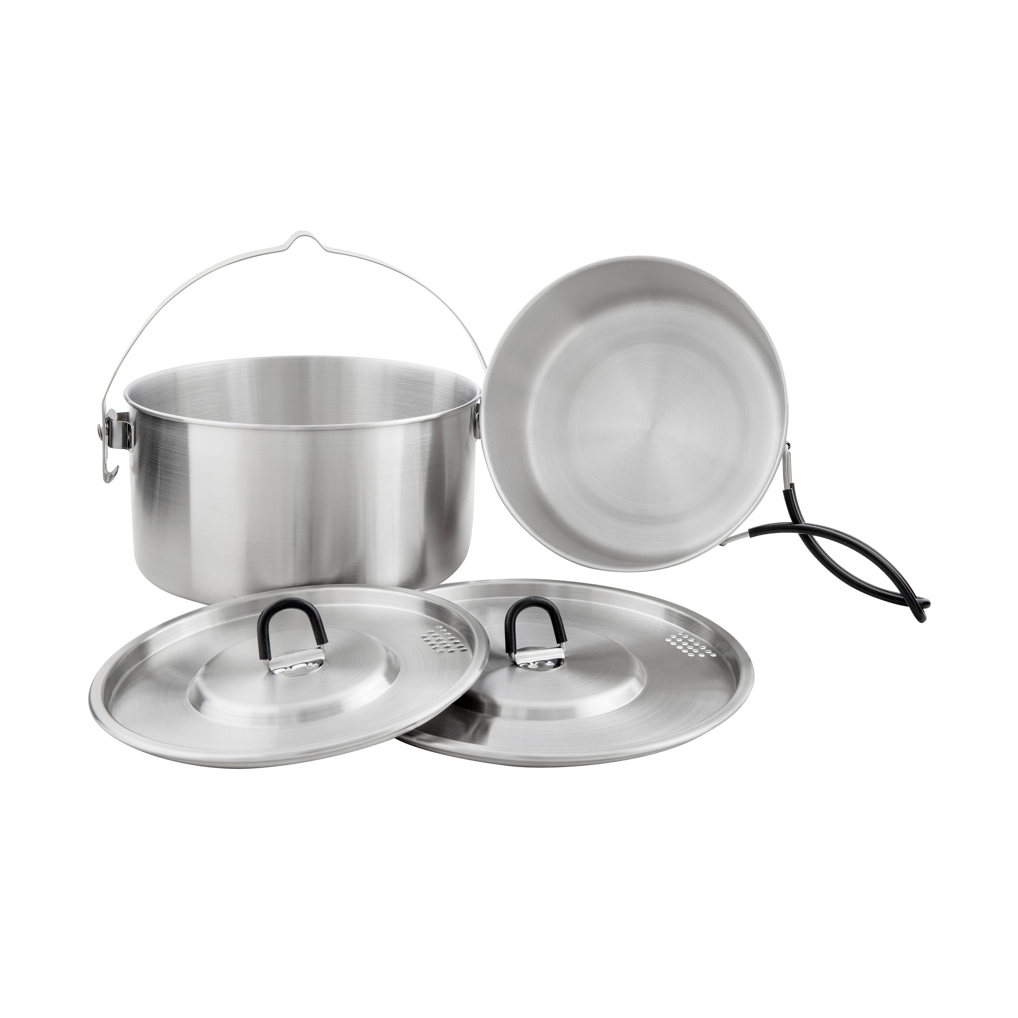 Tatonka Kettle II Set Teller, Schüsseln & Töpfe - Ansicht seitlich-hinten Kochgeschirr, Topf, Kochtopf, Essen, Holländischer Ofen, Tatonka Kettle II Set Teller, Schüsseln & Töpfe - Ansicht seitlich-hinten