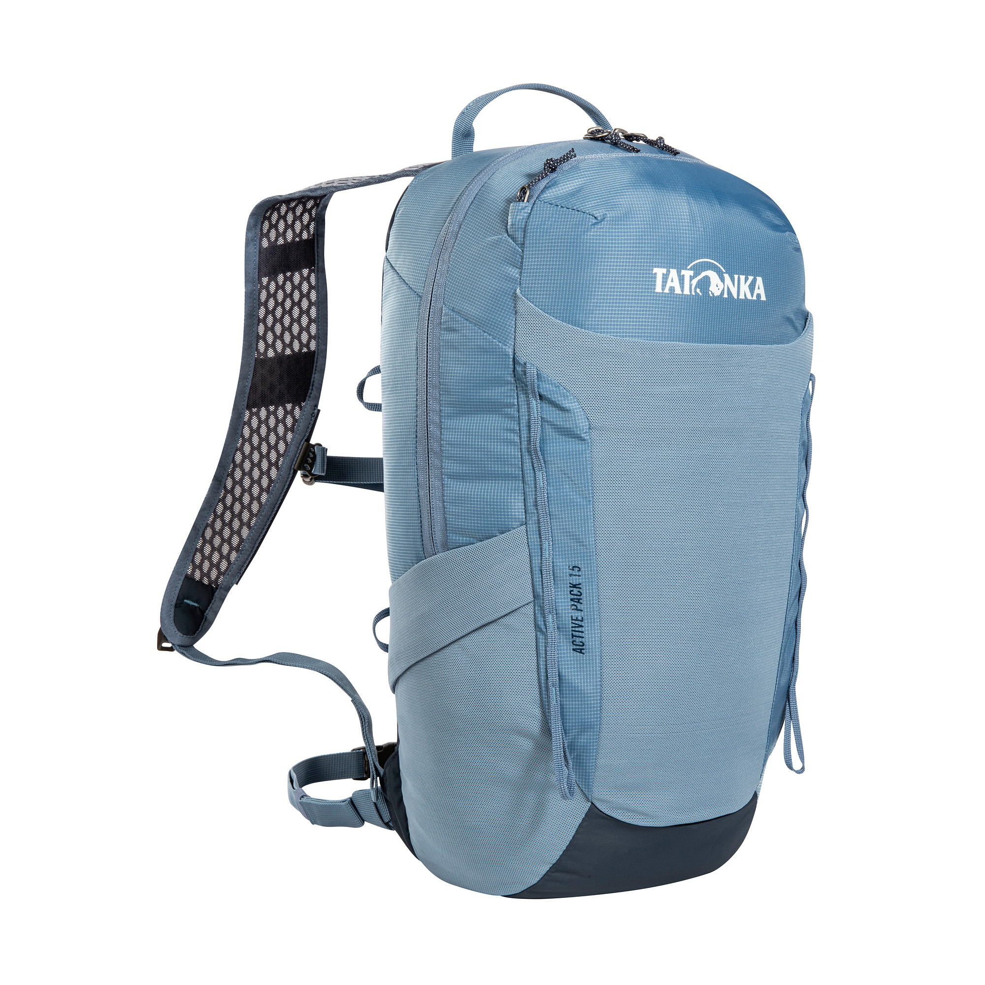 Tatonka Active Pack 15 elemental blue blau Tagesrucksäcke - Ansicht seitlich-vorne Tasche, Rucksack, Tatonka Active Pack 15 elemental blue blau Tagesrucksäcke - Ansicht seitlich-vorne