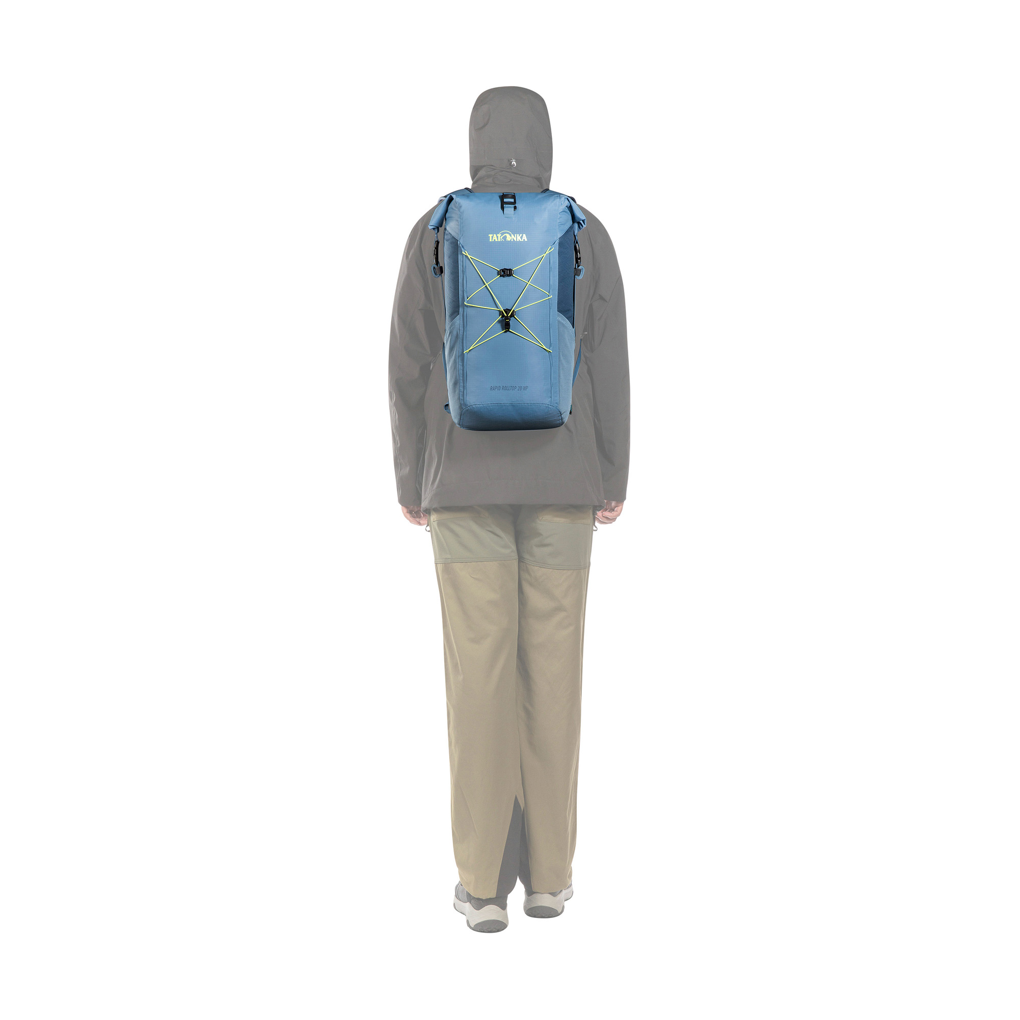 Bekleidung, Mantel, Person, Tasche, Jacke, Tatonka Rapid Rolltop 20 WP elemental blue blau Tagesrucksäcke - Detailansicht