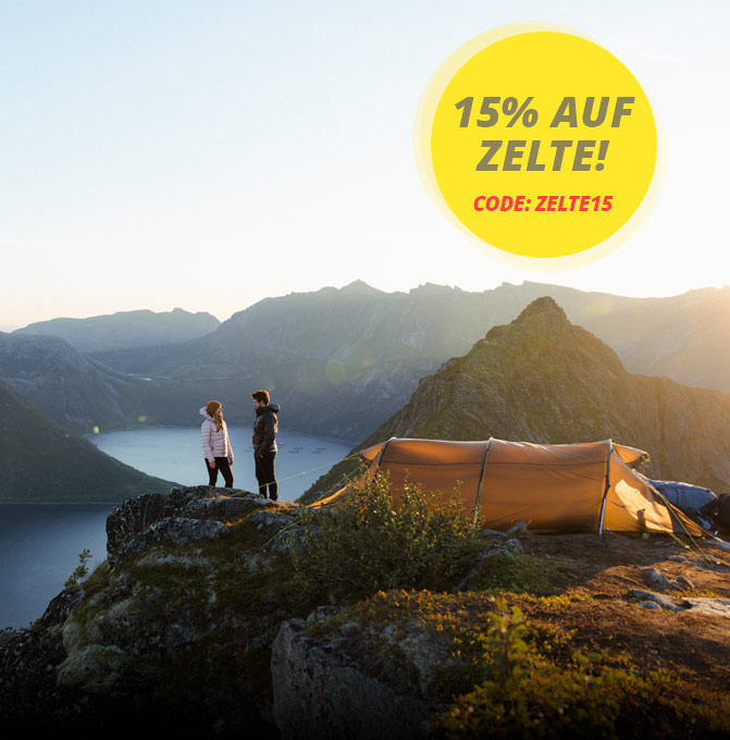 Mit dem Code "ZELTE15" gibt es im Juni 15% Rabatt auf alle Zelte und die passende Zeltunterlage gratis dazu!