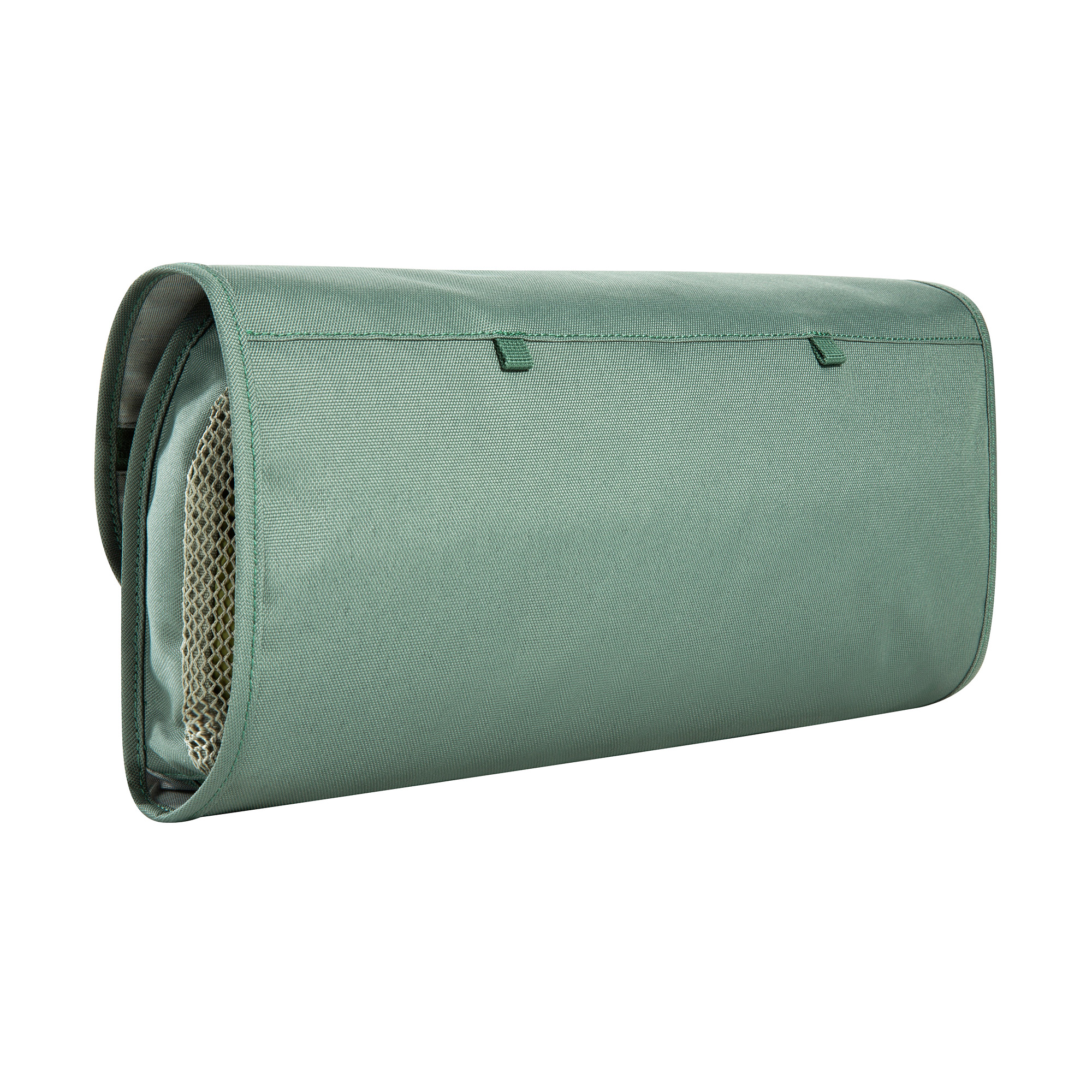 Elektronik, Sprecher, Tasche, Handtasche, Kissen, Tatonka Travelcare sage green grün Kulturbeutel - Ansicht seitlich-hinten