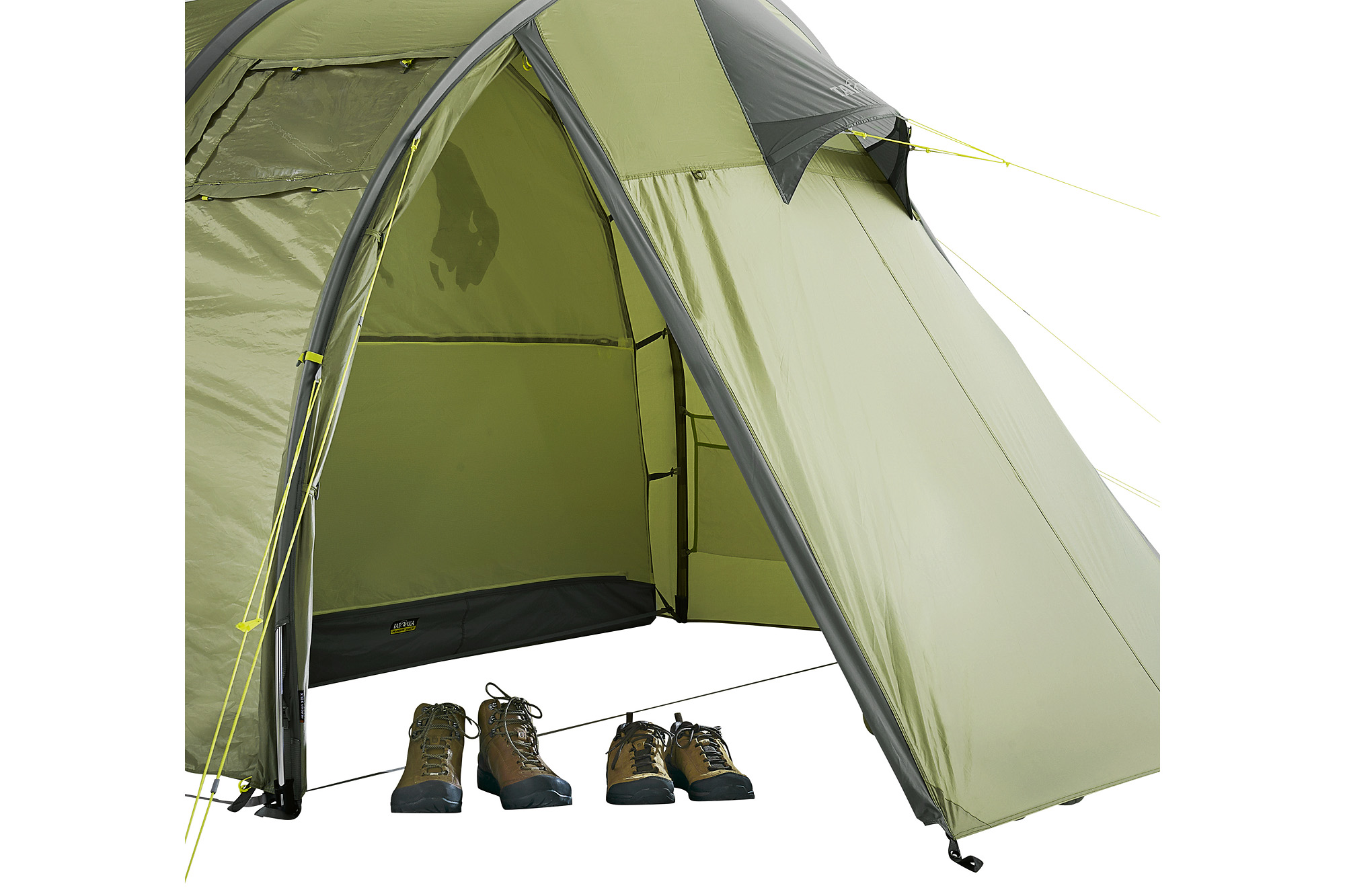 Tatonka Alaska 3 DLX light olive grün 3-Personen-Zelte - Detailansicht Zelt, Schuh, Campen, Zelt in den Bergen, Im Freien, Tatonka Alaska 3 DLX light olive grün 3-Personen-Zelte - Detailansicht