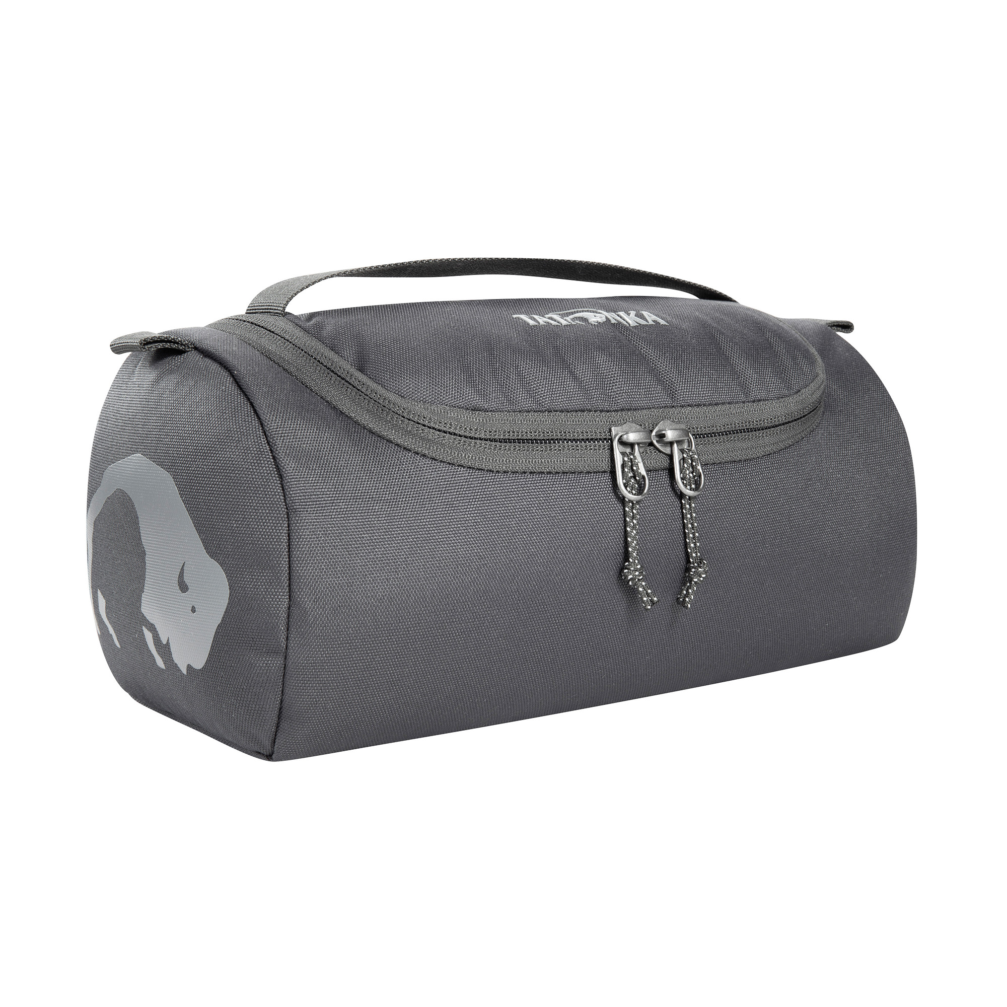 Zubehor, Tasche, Handtasche, Tatonka Care Barrel titan grey grau Kulturbeutel - Ansicht seitlich-vorne