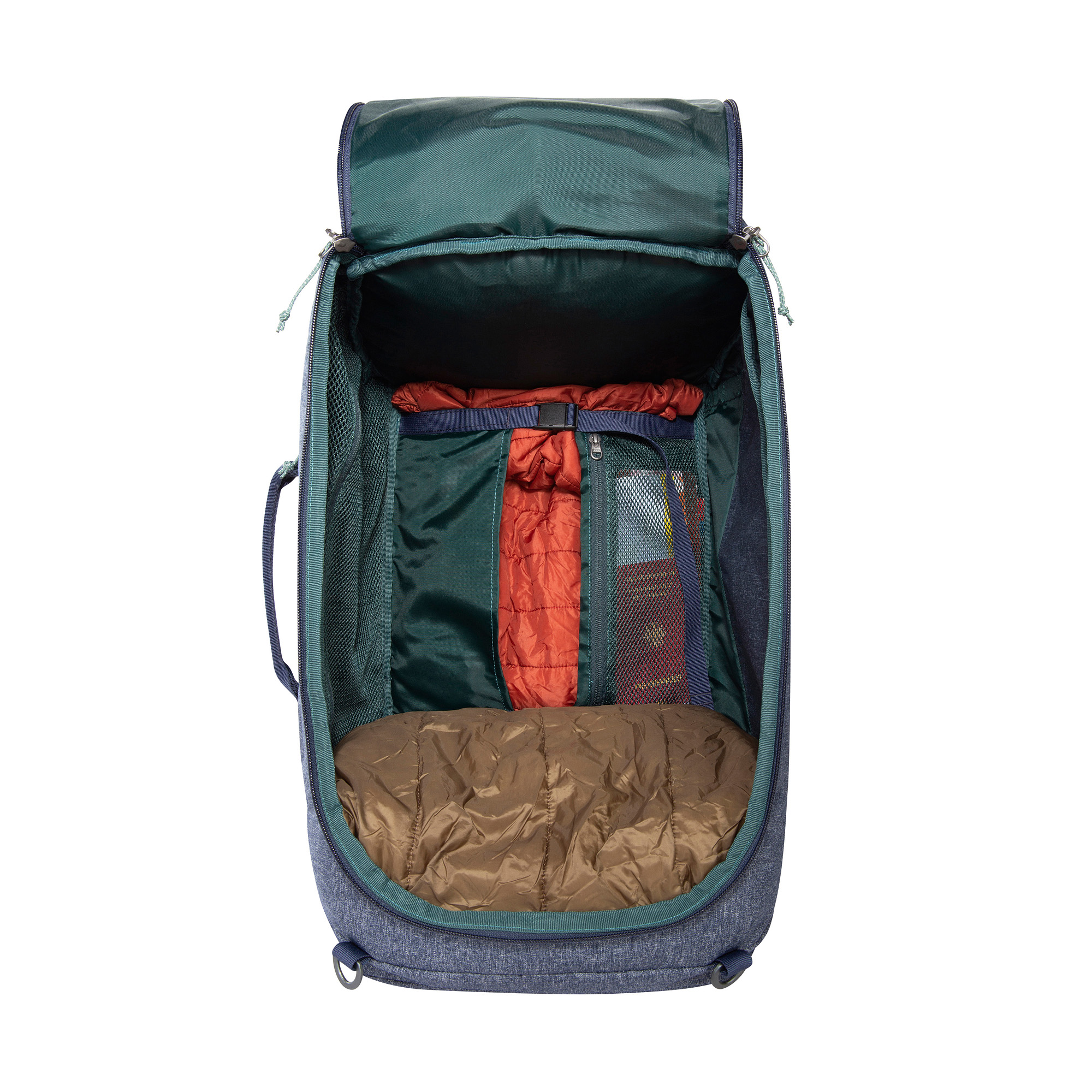 Rucksack, Reise-Rucksack, Innenraum, Kissen, Faserfüllung, Tatonka Duffle Bag 45 navy blue blau Reisetaschen - Detailansicht
