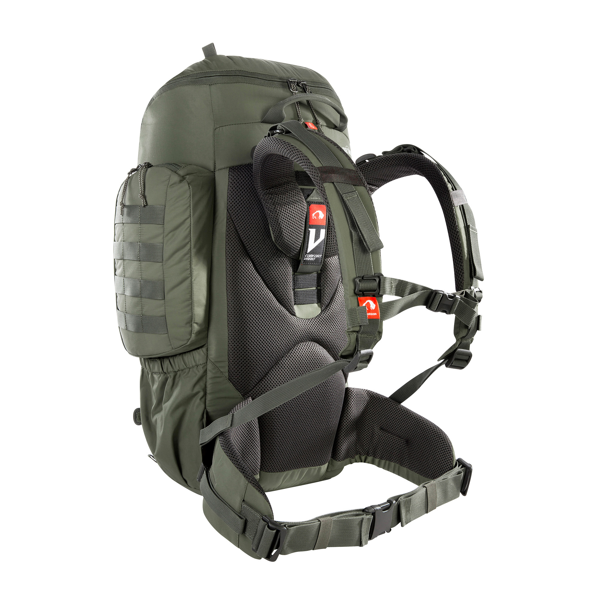 Tatonka Akela 35 stone grey olive grau Trekkingrucksäcke - Ansicht seitlich-hinten Tasche, Rucksack, Tatonka Akela 35 stone grey olive grau Trekkingrucksäcke - Ansicht seitlich-hinten
