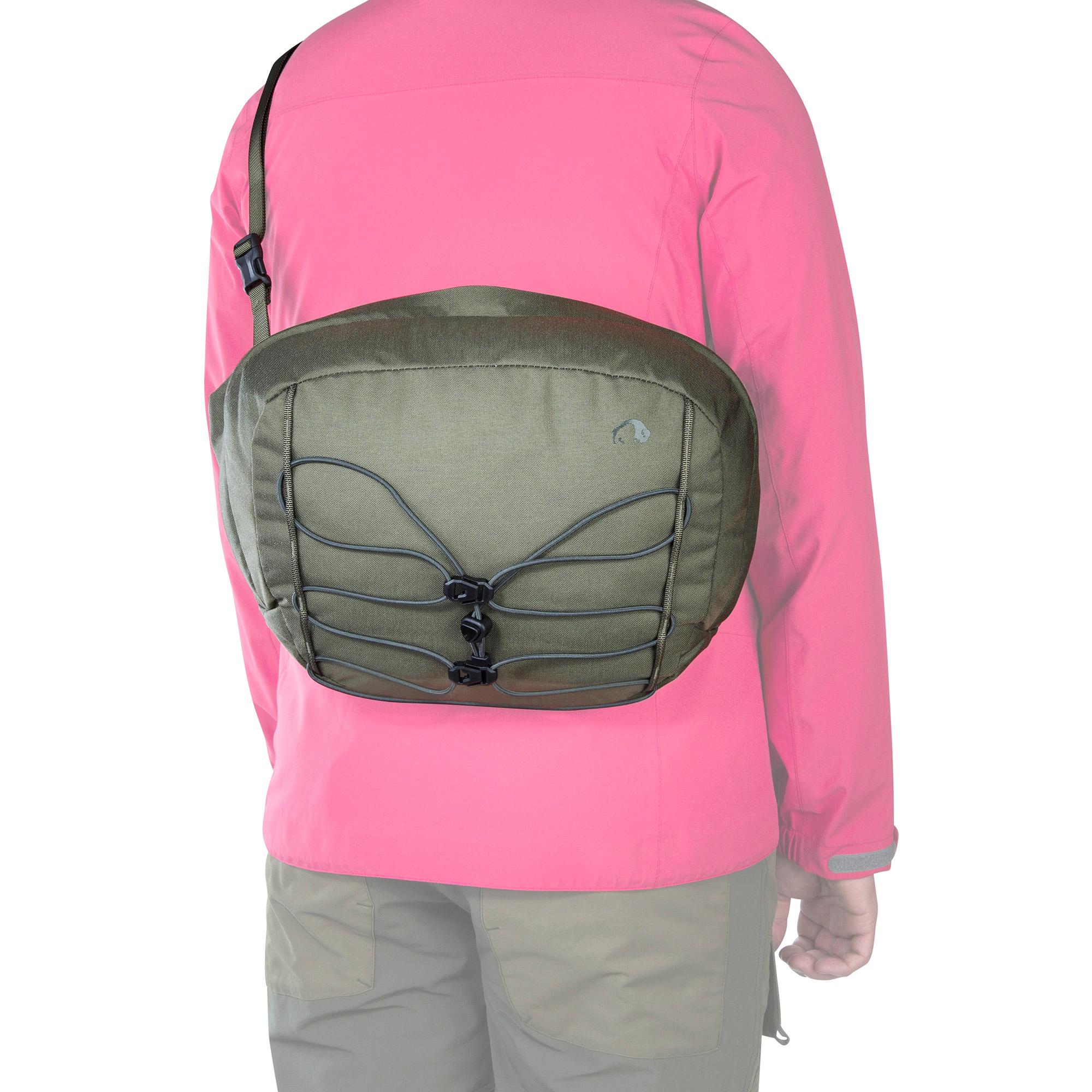 Mantel, Tasche, Jacke, Rucksack, Person, Tatonka Yukon 60+10 Women BC stone grey olive grau Trekkingrucksäcke - Detailansicht