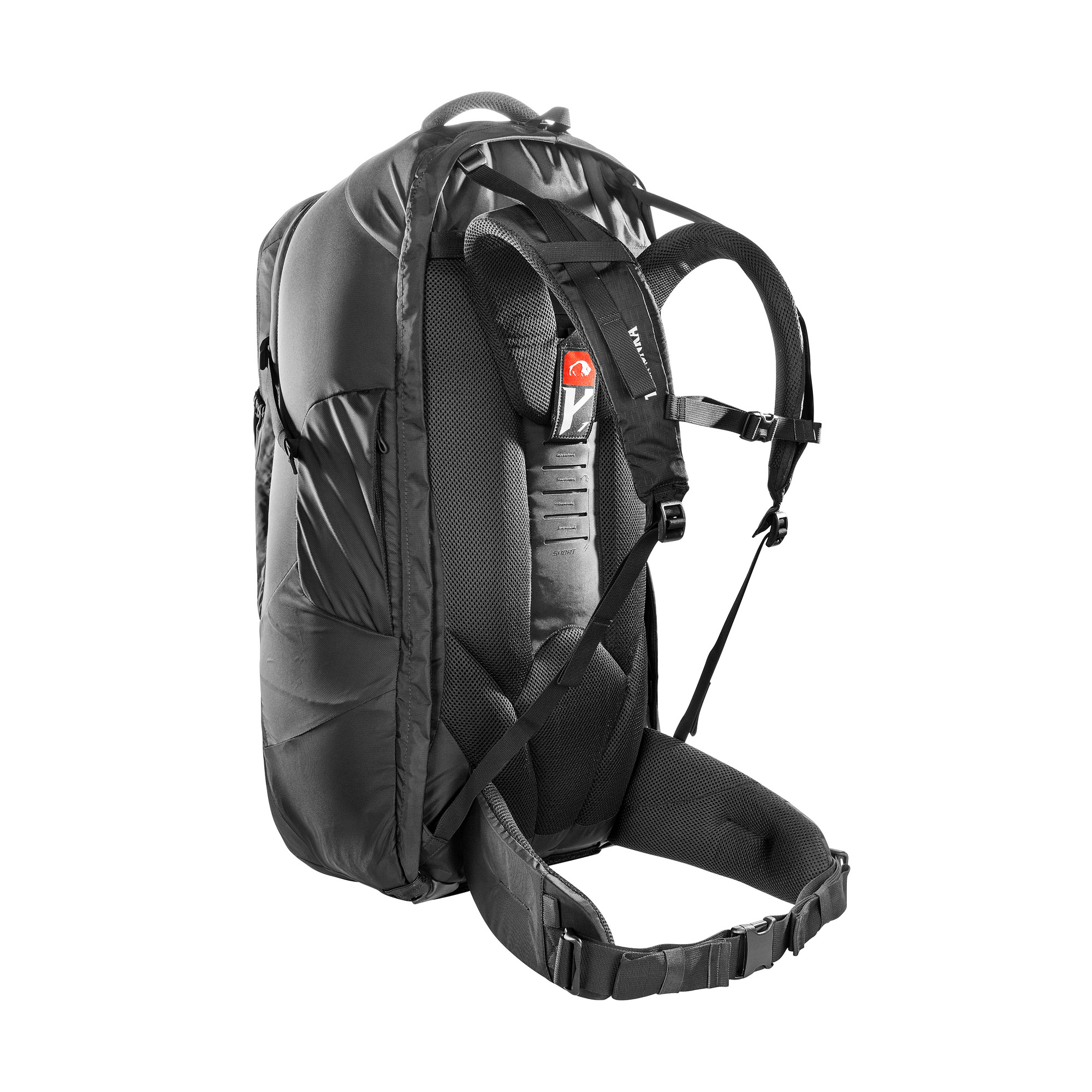 Tatonka Great Escape 75+10 black schwarz Reiserucksäcke - Ansicht seitlich-hinten Tasche, Rucksack, Tatonka Great Escape 75+10 black schwarz Reiserucksäcke - Ansicht seitlich-hinten