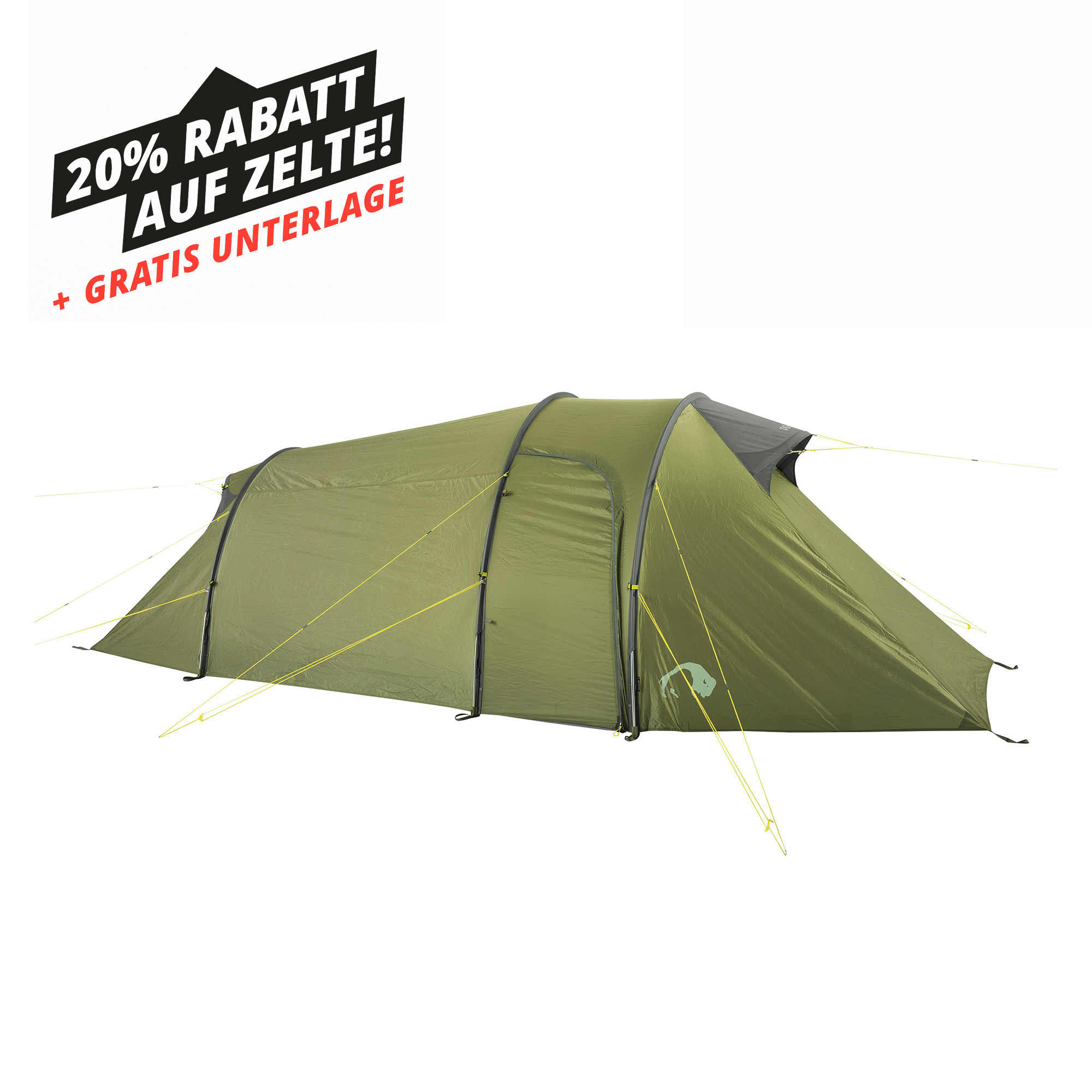 Zelt, Campen, Zelt in den Bergen, Natur, Draußen, Zelt, Campen, Zelt in den Bergen, Natur, Draußen, Zelt, Campen, Zelt in den Bergen, Natur, Draußen, Tatonka Grönland 3 light olive grün 3-Personen-Zelte - Ansicht seitlich-vorne