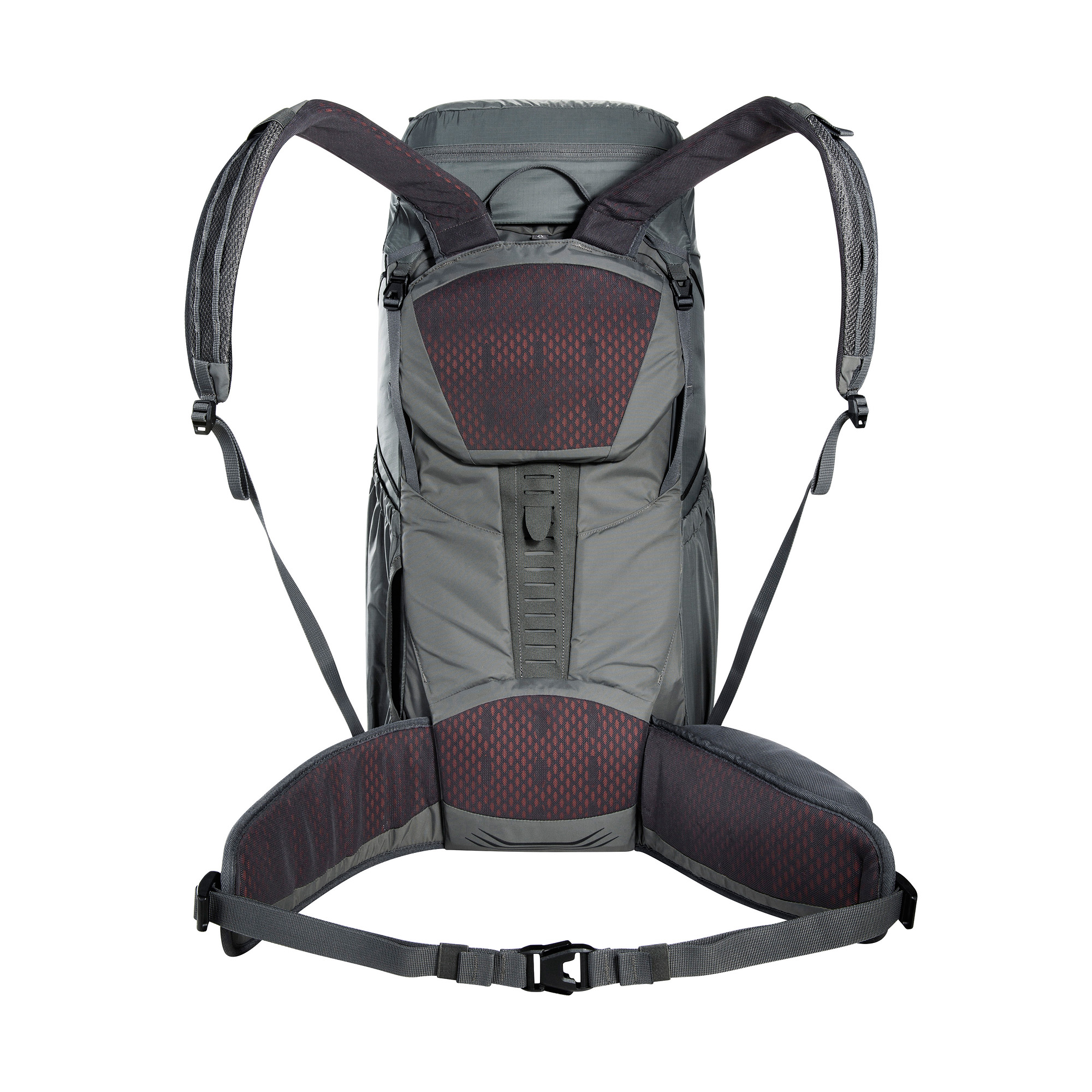 Rucksack, Rucksack, Backpack, Rückenpolster, Gurtband, Tatonka Pyrox Lite 48+10 titan grey grau - Detailansicht