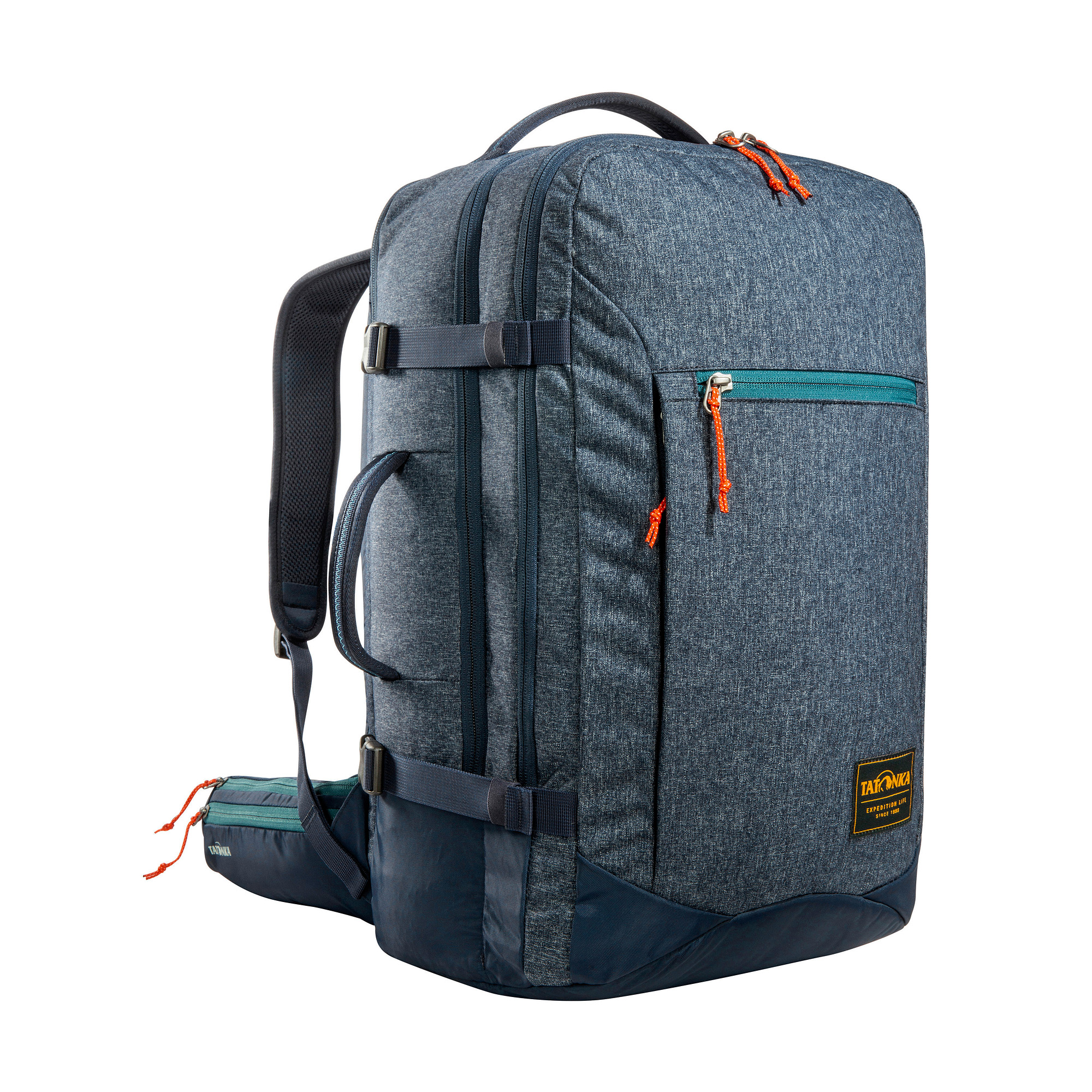 Tatonka Traveller Pack 35 navy blau Reiserucksäcke - Ansicht seitlich-vorne Tasche, Rucksack, Tatonka Traveller Pack 35 navy blau Reiserucksäcke - Ansicht seitlich-vorne