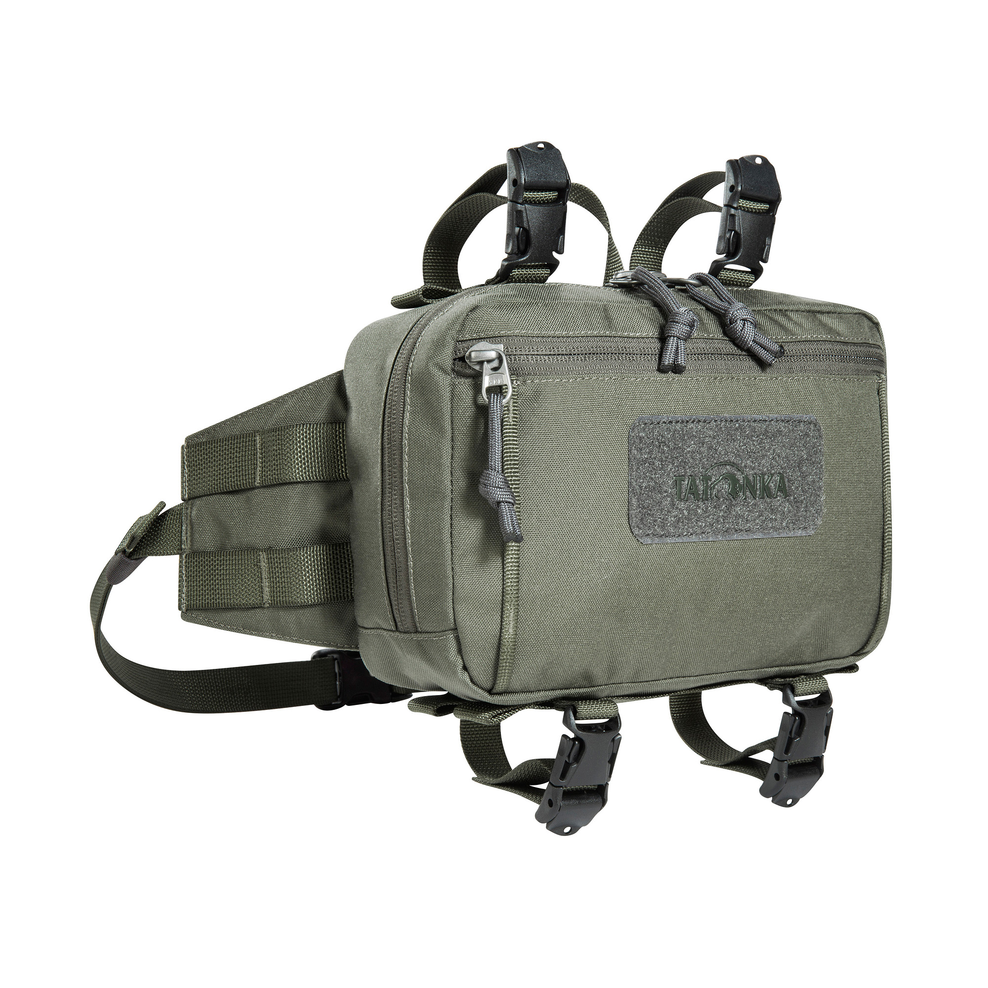 Tatonka Hip & Bar Pouch BC stone grey olive grau Bauchtaschen - Ansicht seitlich-vorne Tasche, Rucksack, Tatonka Hip & Bar Pouch BC stone grey olive grau Bauchtaschen - Ansicht seitlich-vorne