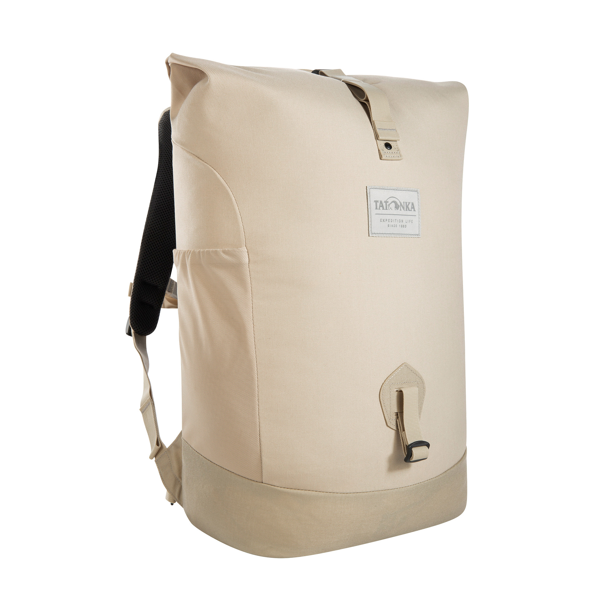 Tatonka Grip Rolltop Pack 25 Kapok brown rice braun Tagesrucksäcke - Ansicht seitlich-vorne Tasche, Rucksack, Tatonka Grip Rolltop Pack 25 Kapok brown rice braun Tagesrucksäcke - Ansicht seitlich-vorne