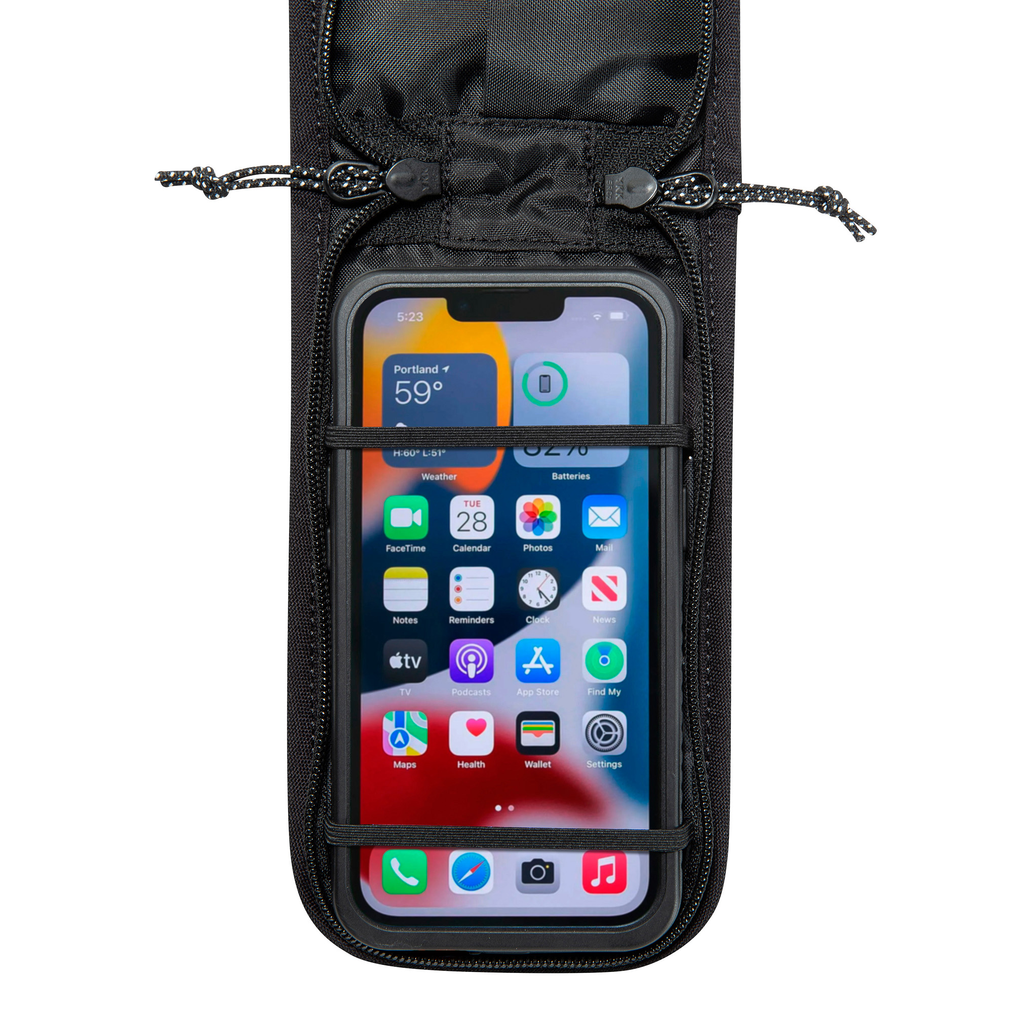 Smartphone, iPhone, Telefonhalter, Carabiner-Tasche, Handyfach, Tatonka Smartphone Pouch 6,2" BC black schwarz - Detailansicht