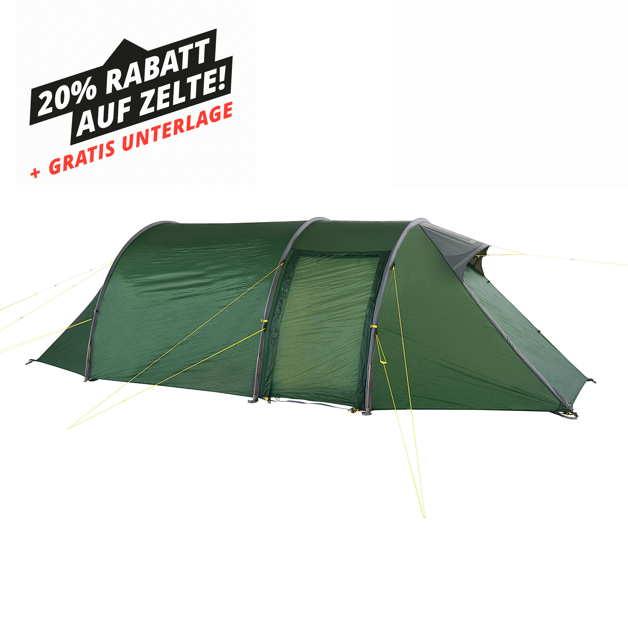 Zelt, Campen, Zelt in den Bergen, Natur, Draußen, Zelt, Campen, Zelt in den Bergen, Natur, Draußen, Zelt, Campen, Zelt in den Bergen, Natur, Draußen, Tatonka Polar 3 green grün 3-Personen-Zelte - Ansicht seitlich-vorne