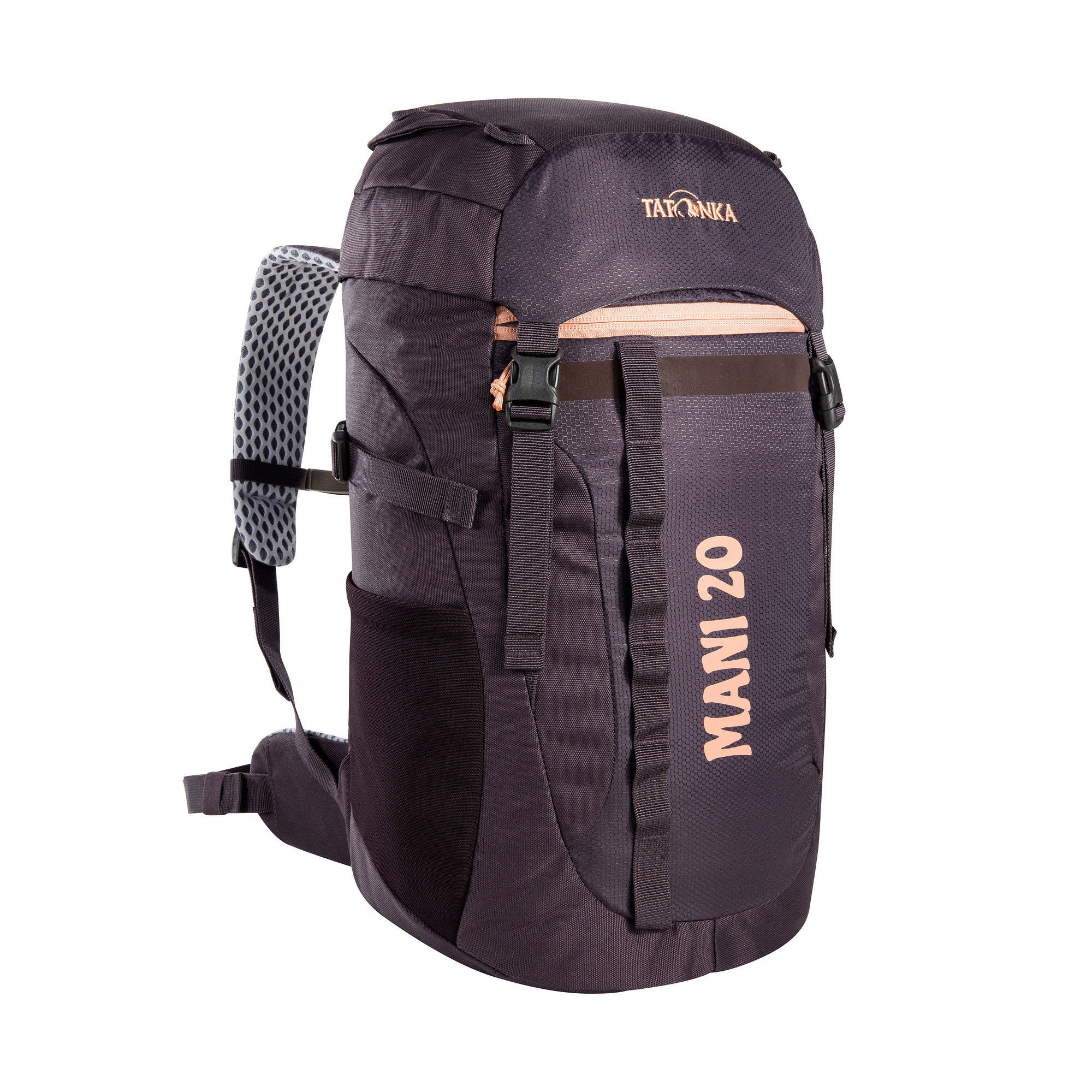 Tasche, Rucksack, Tatonka Mani 20 midnight plum lila Kinderrucksäcke - Ansicht seitlich-vorne