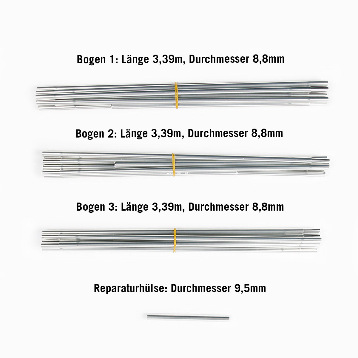 Tatonka Polar 3 Gestängeset Zeltersatzteile - Ansicht seitlich-vorne Tatonka Polar 3 Gestängeset Zeltersatzteile - Ansicht seitlich-vorne