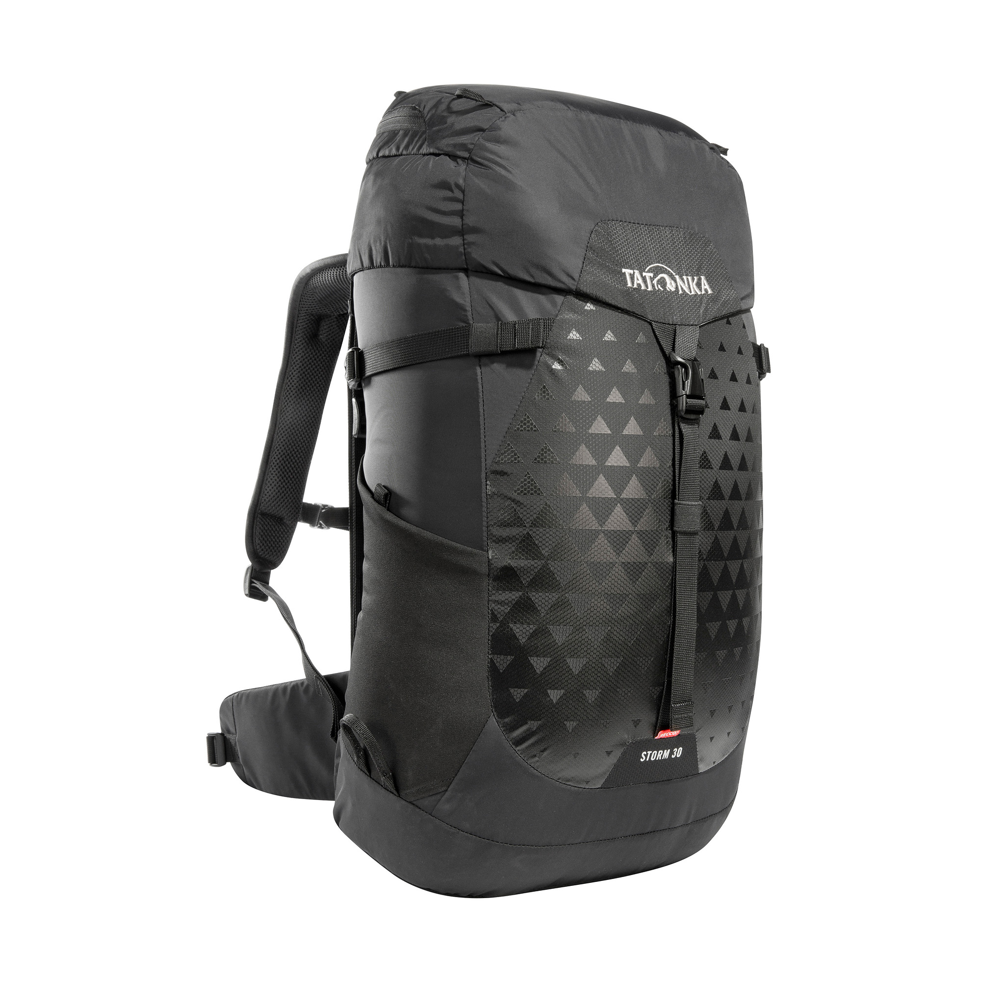 Tatonka Storm 30 RECCO black schwarz Wanderrucksäcke - Ansicht seitlich-vorne Tasche, Rucksack, Tatonka Storm 30 RECCO black schwarz Wanderrucksäcke - Ansicht seitlich-vorne