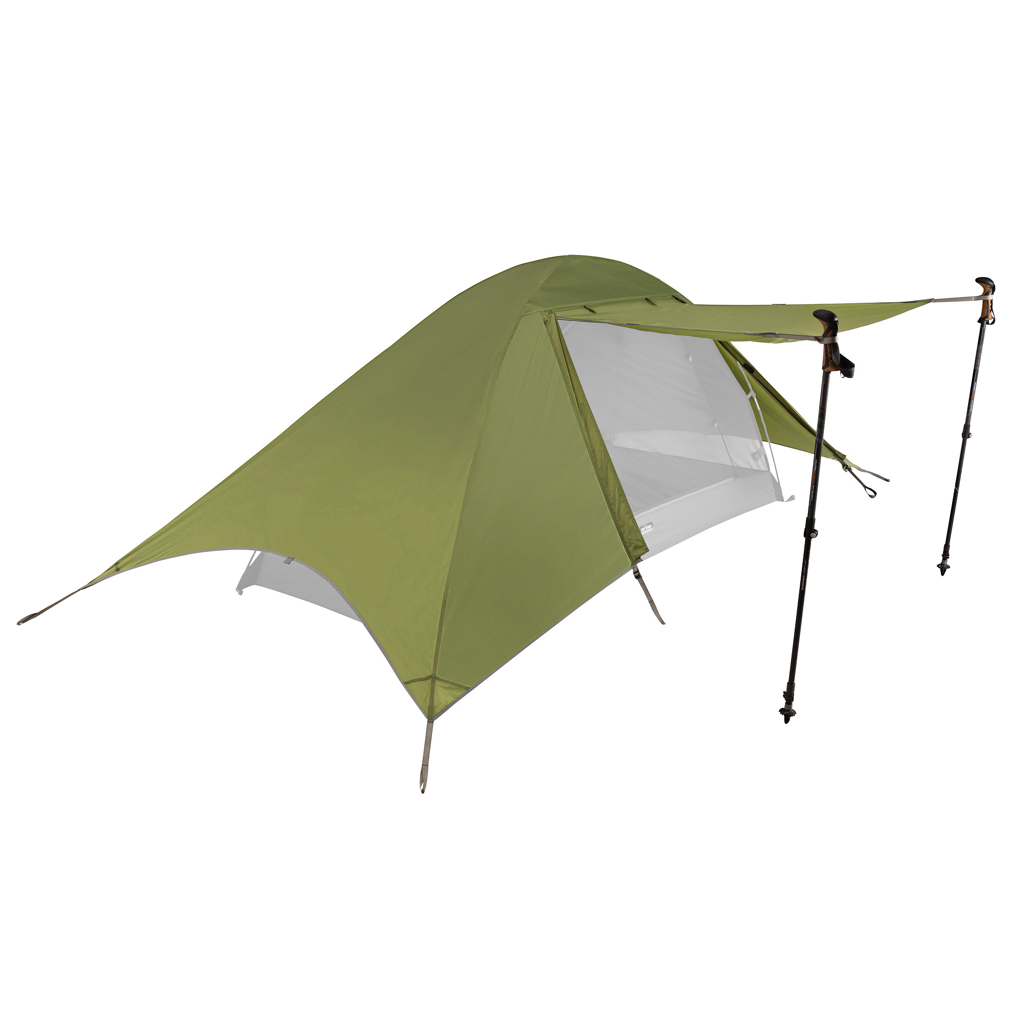 Zelt, Campen, Zelt in den Bergen, Natur, Draußen, Tatonka Single Moskito Dome Fly light olive grün 1-Personen-Zelte - Detailansicht