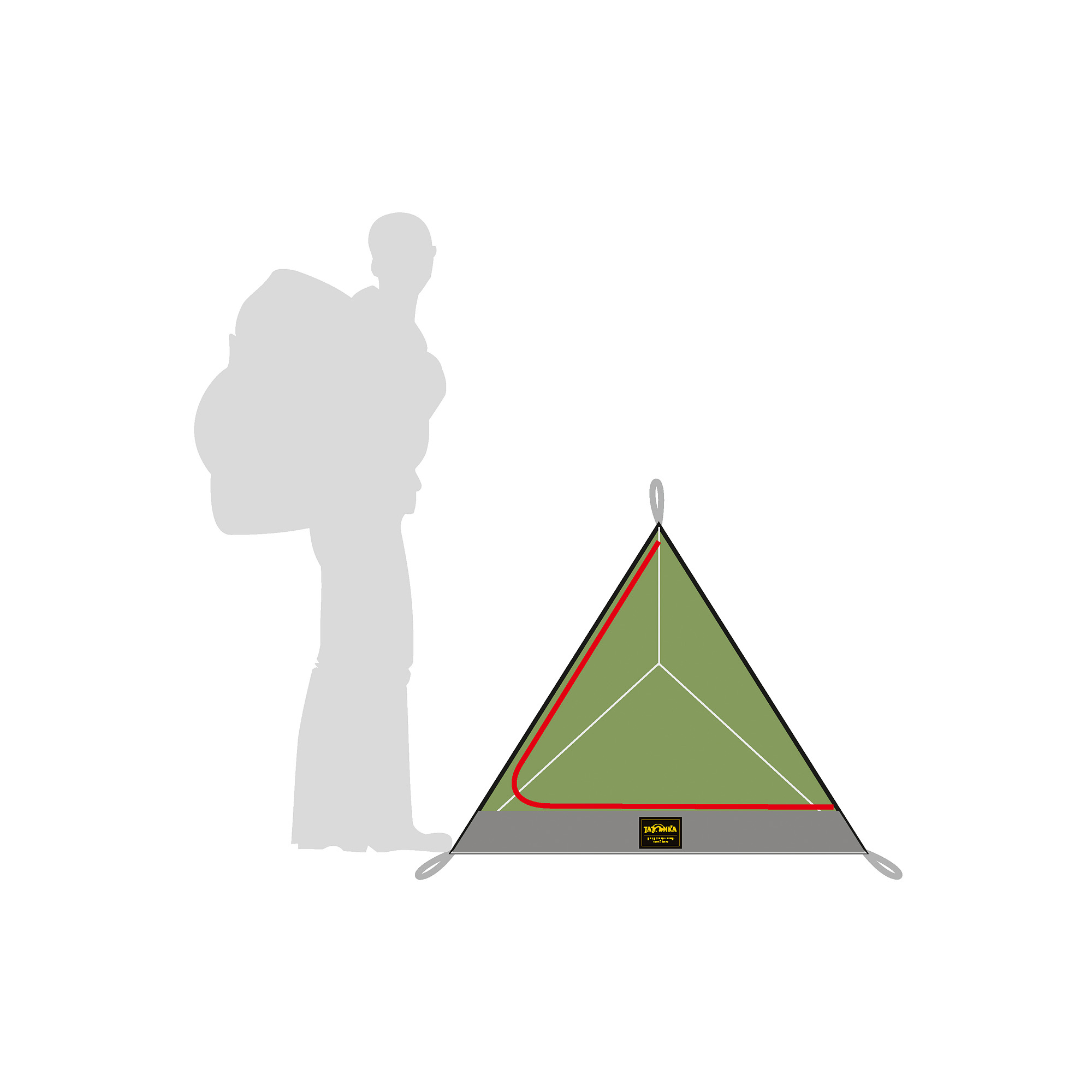 Dreieck, Person, Zelt, Tatonka Single Mesh Tent olive grün 1-Personen-Zelte - Detailansicht