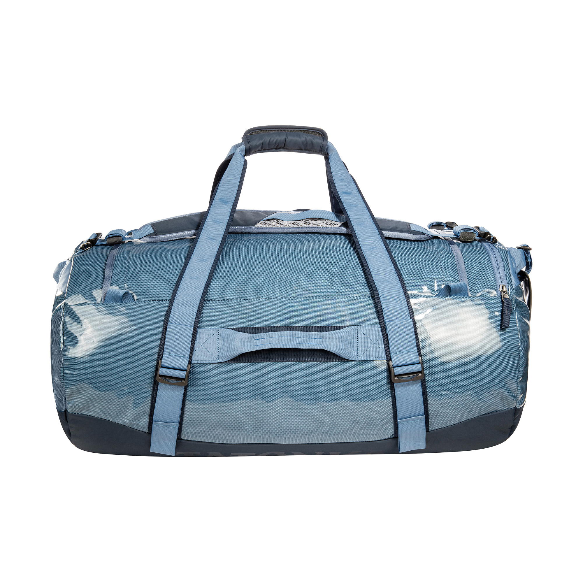 Zubehor, Tasche, Handtasche, Gepäck, Erste Hilfe, Tatonka Barrel 85 elemental blue blau Reisetaschen - Ansicht frontal-hinten