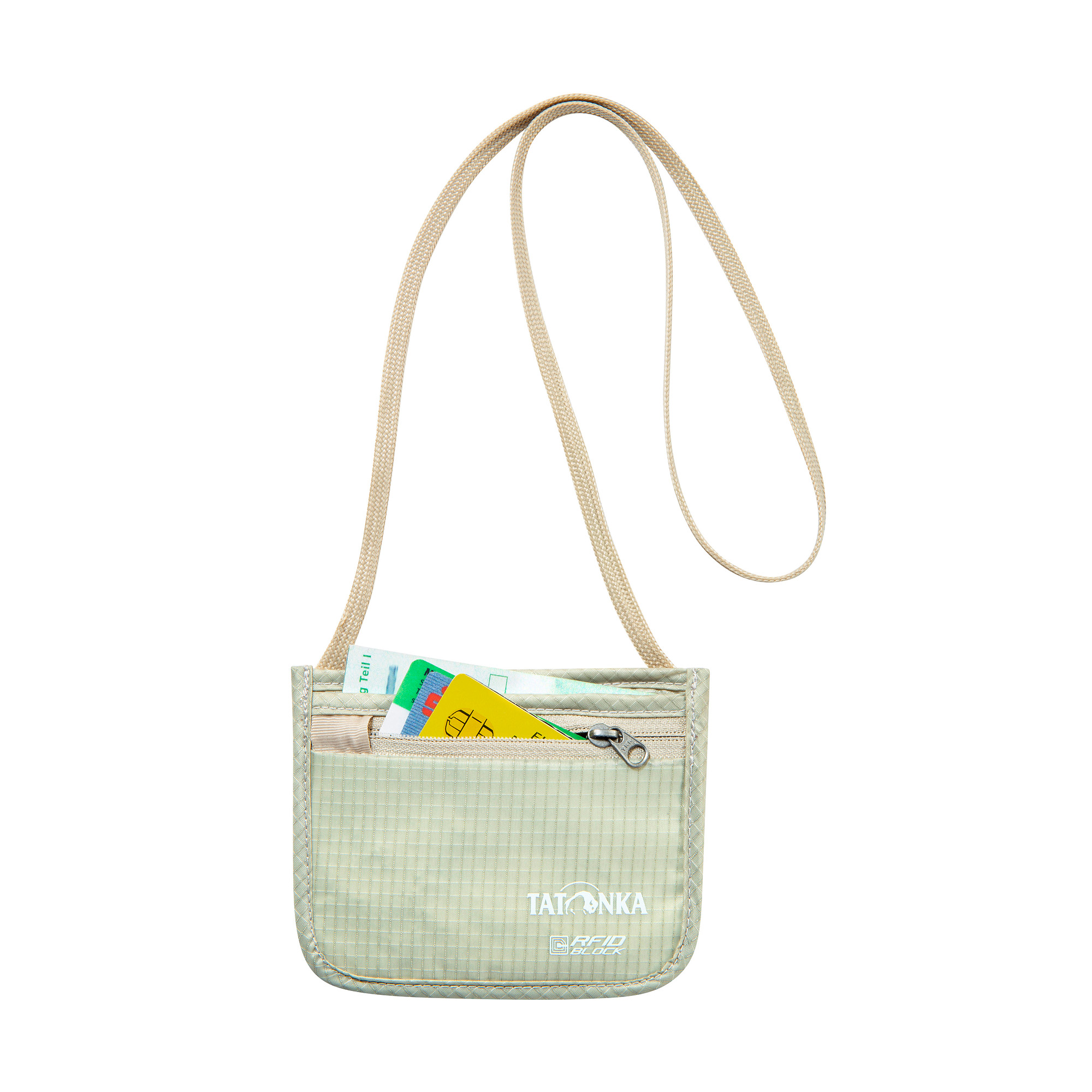 Zubehor, Tasche, Handtasche, Geldbörse, Tragetasche, Tatonka Skin ID Pocket RFID Block natural silber Brustbeutel - Detailansicht