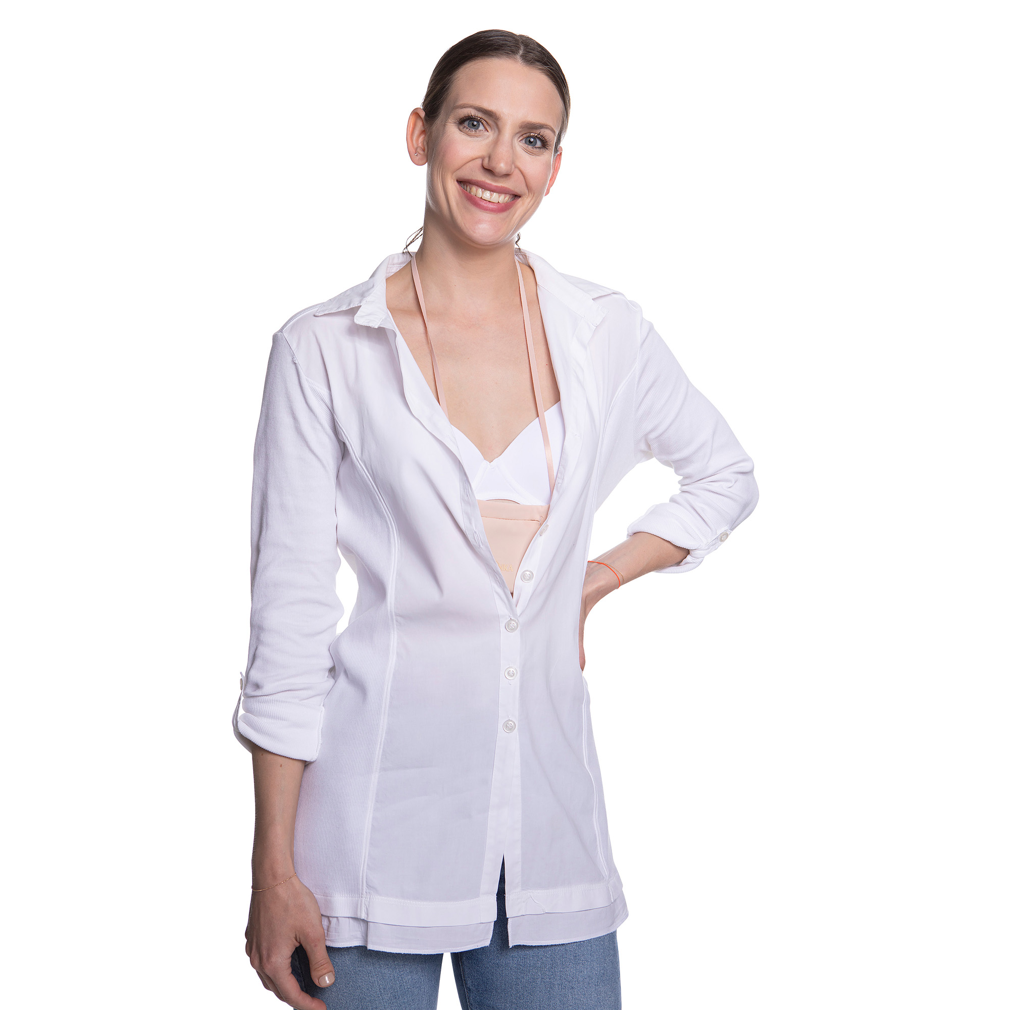 Mantel, Laborkittel, Bluse, Person, Frau, Tatonka Soft ID Pocket nude rot Brustbeutel - Detailansicht