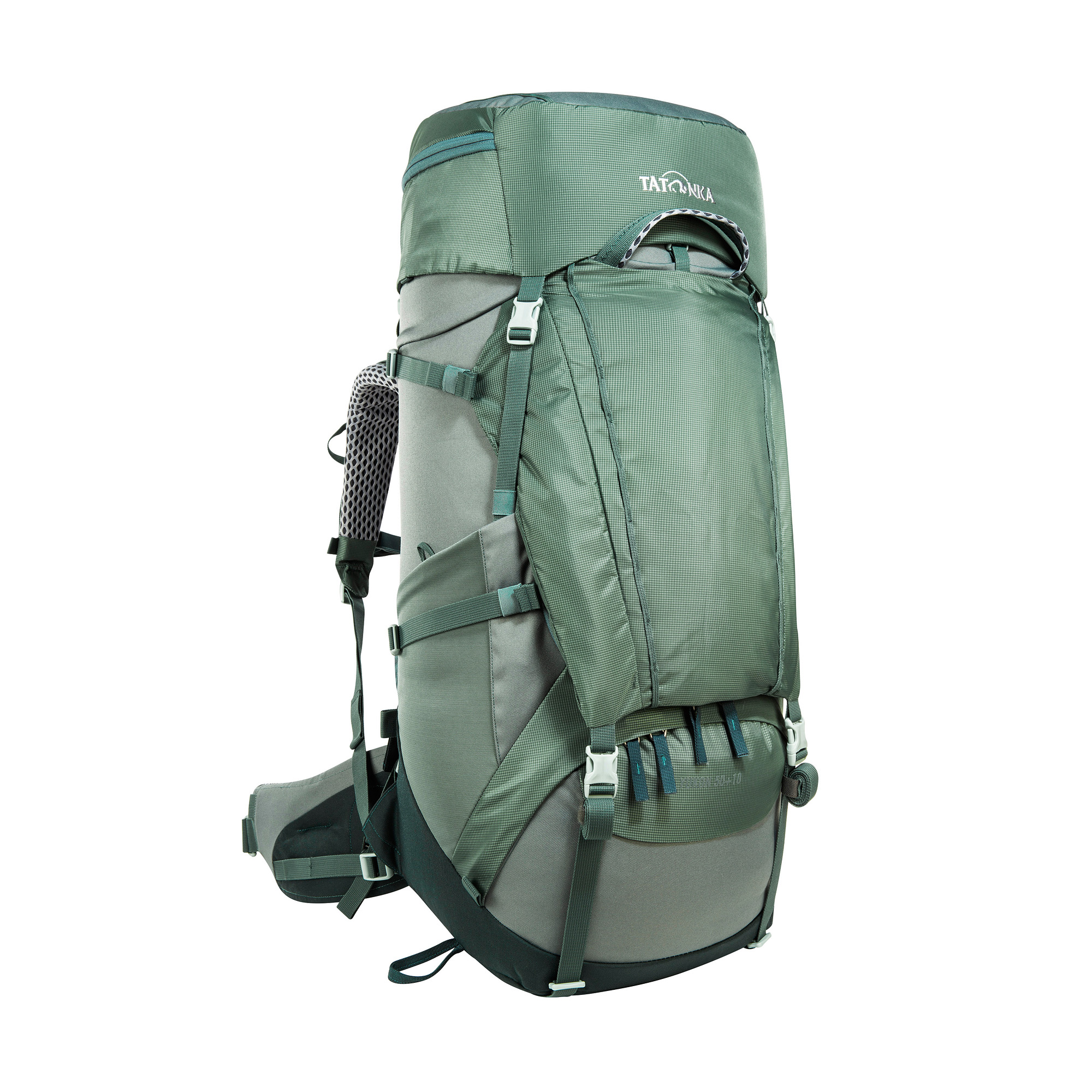 Tasche, Rucksack, Tatonka Yukon 50+10 sage green grün Trekkingrucksäcke - Ansicht seitlich-vorne